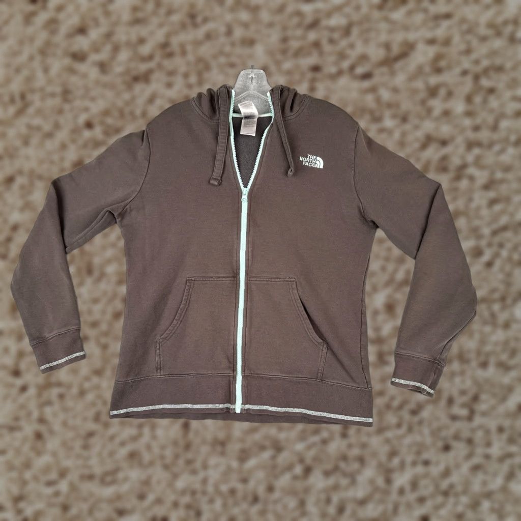 The North Face The North Face Jacket Women Large Brown Full Zip Hoodie Cotton Blend Jersey Size L / US 10 / IT 46 - 1 Thumbnail