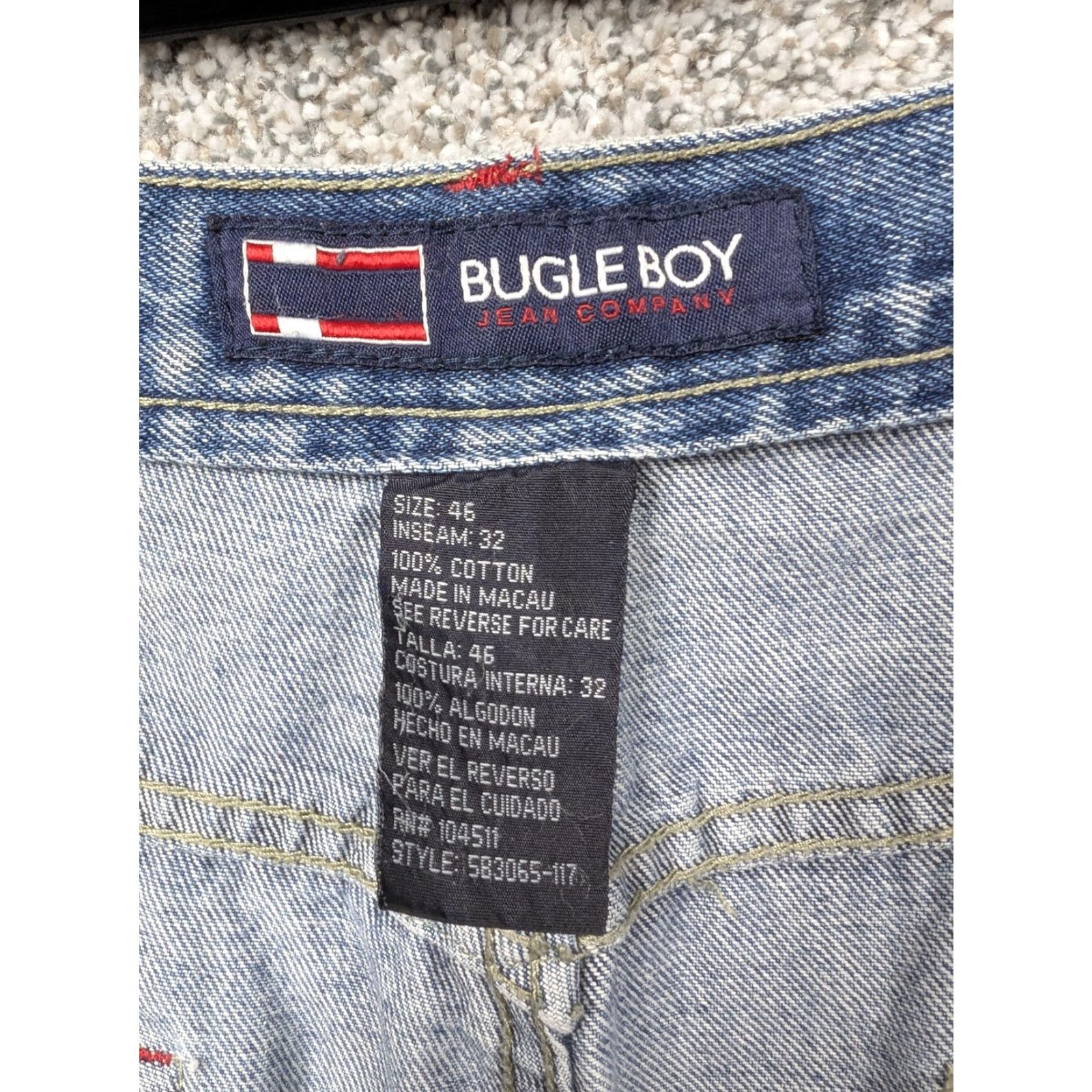 Bugle Boy VINTAGE Bugle Boy Jeans 44x28.5 Relaxed Fit High Rise Skater Streetwear Mens Jeans 90s Grunge Retro Blue Denim Size US 30 / EU 46 - 6 Thumbnail
