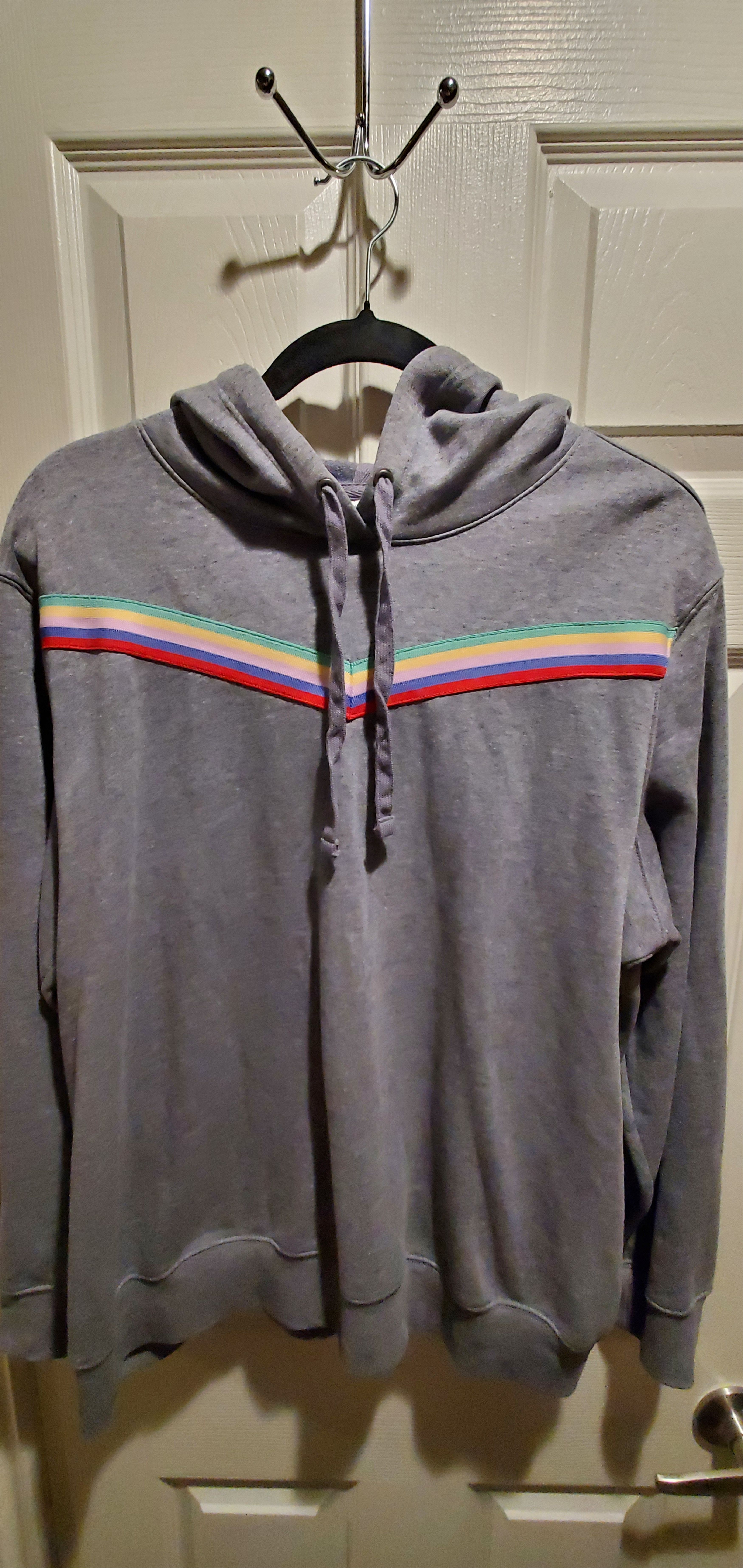 Old Navy Gray Active Lightweight Hoodie w/ Rainbow Design (xl) Size XL / US 12-14 / IT 48-50 - 2 Thumbnail