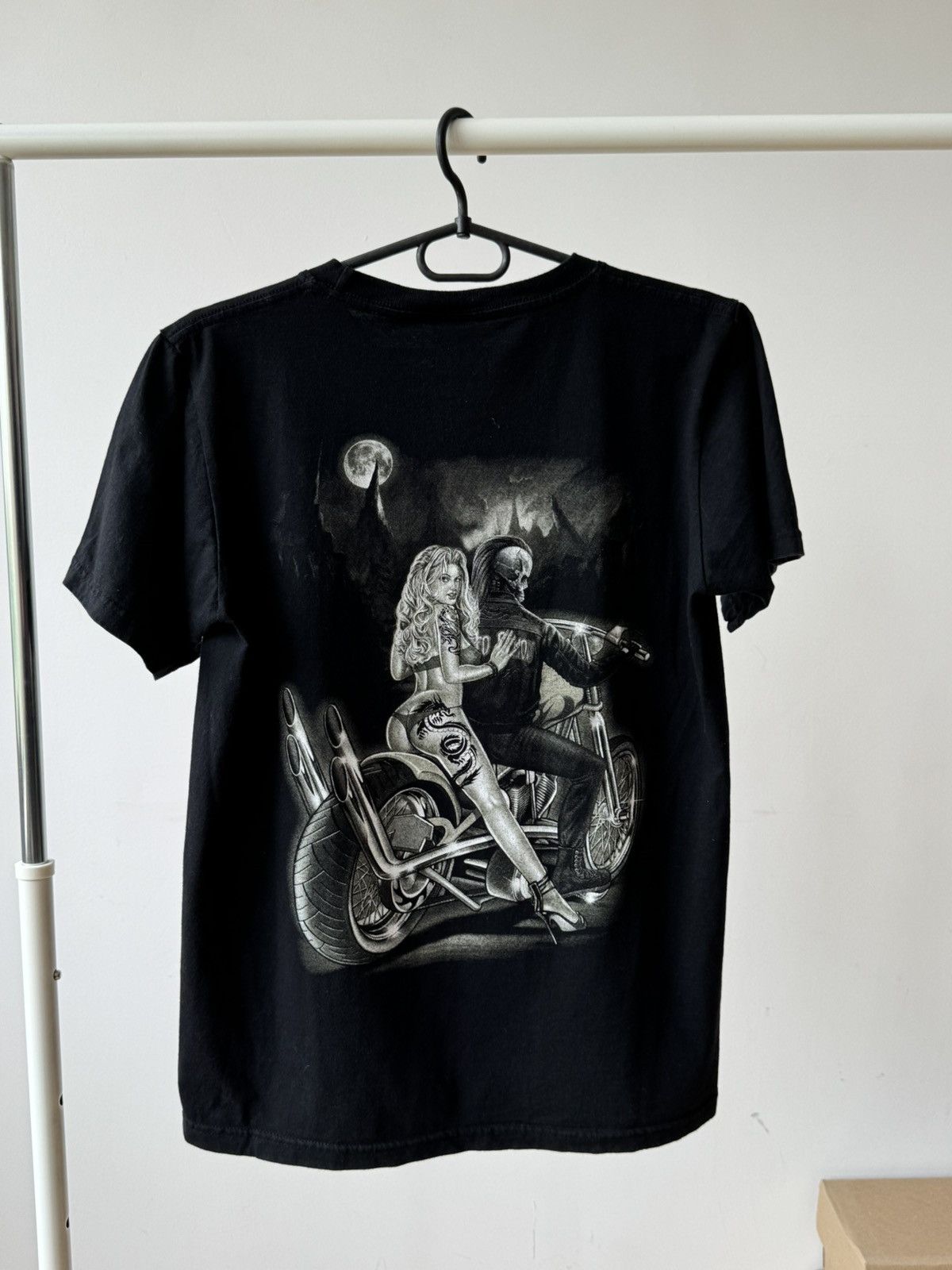 Harley Davidson Vintage Nude Sexy Girl Tattoo Ghost Rider T-shirt Size US M / EU 48-50 / 2 - 2 Thumbnail