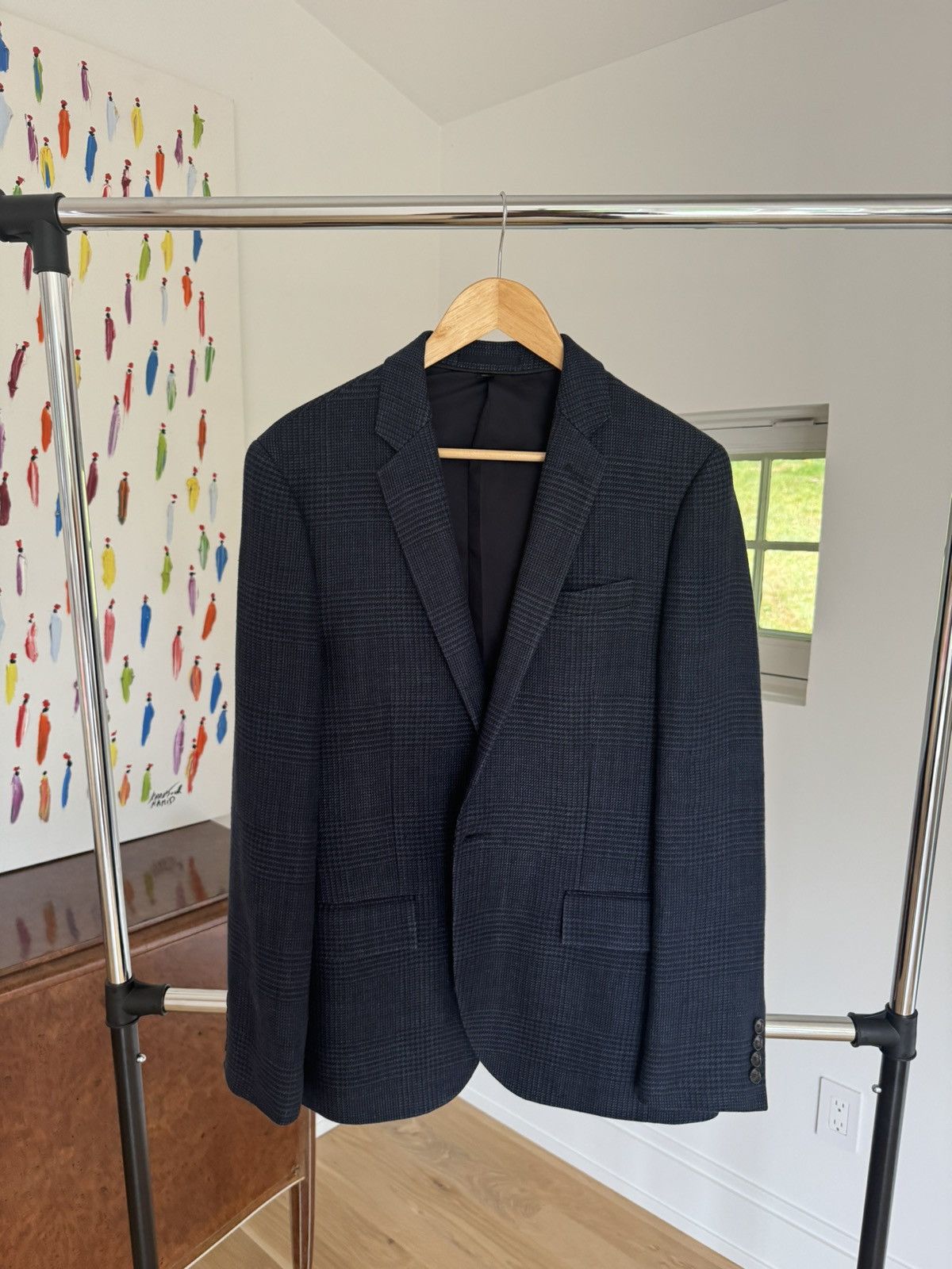 J.Crew J.Crew Houndstooth Navy Ludlow Blazer Size 38R - 1 Thumbnail