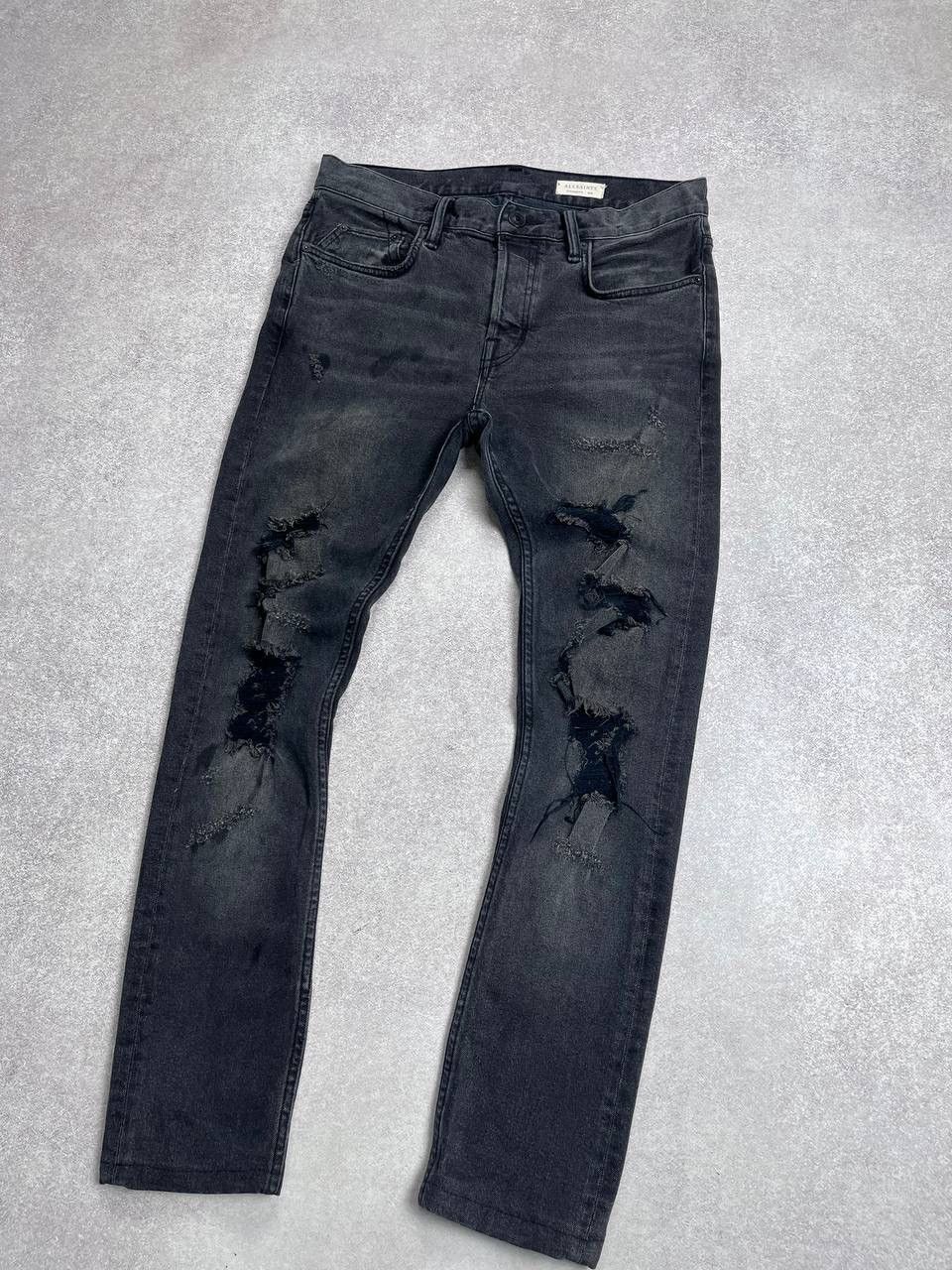 Allsaints × Vintage Vintage Allsaints Cigarette Archival Black Denim Pants Y2K Size US 30 / EU 46 - 2 Thumbnail