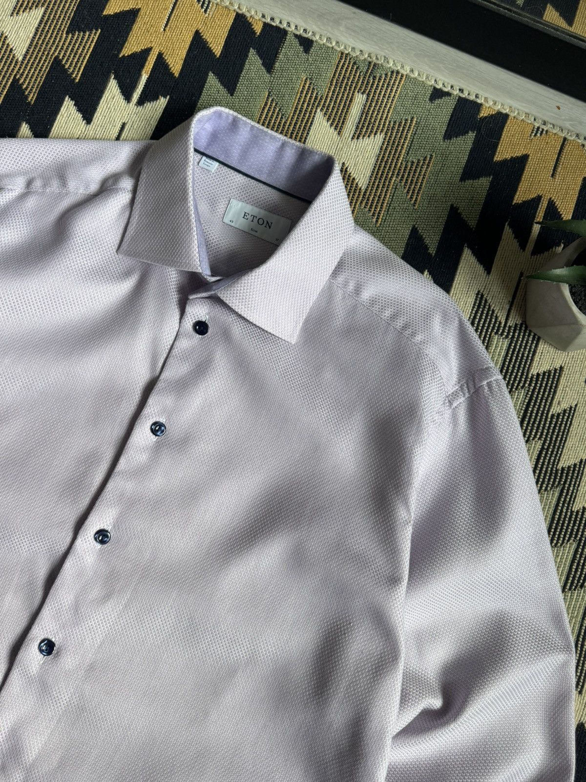 Eton Eton Pink Slim Button Up Shirt Size US L / EU 52-54 / 3 - 5 Thumbnail