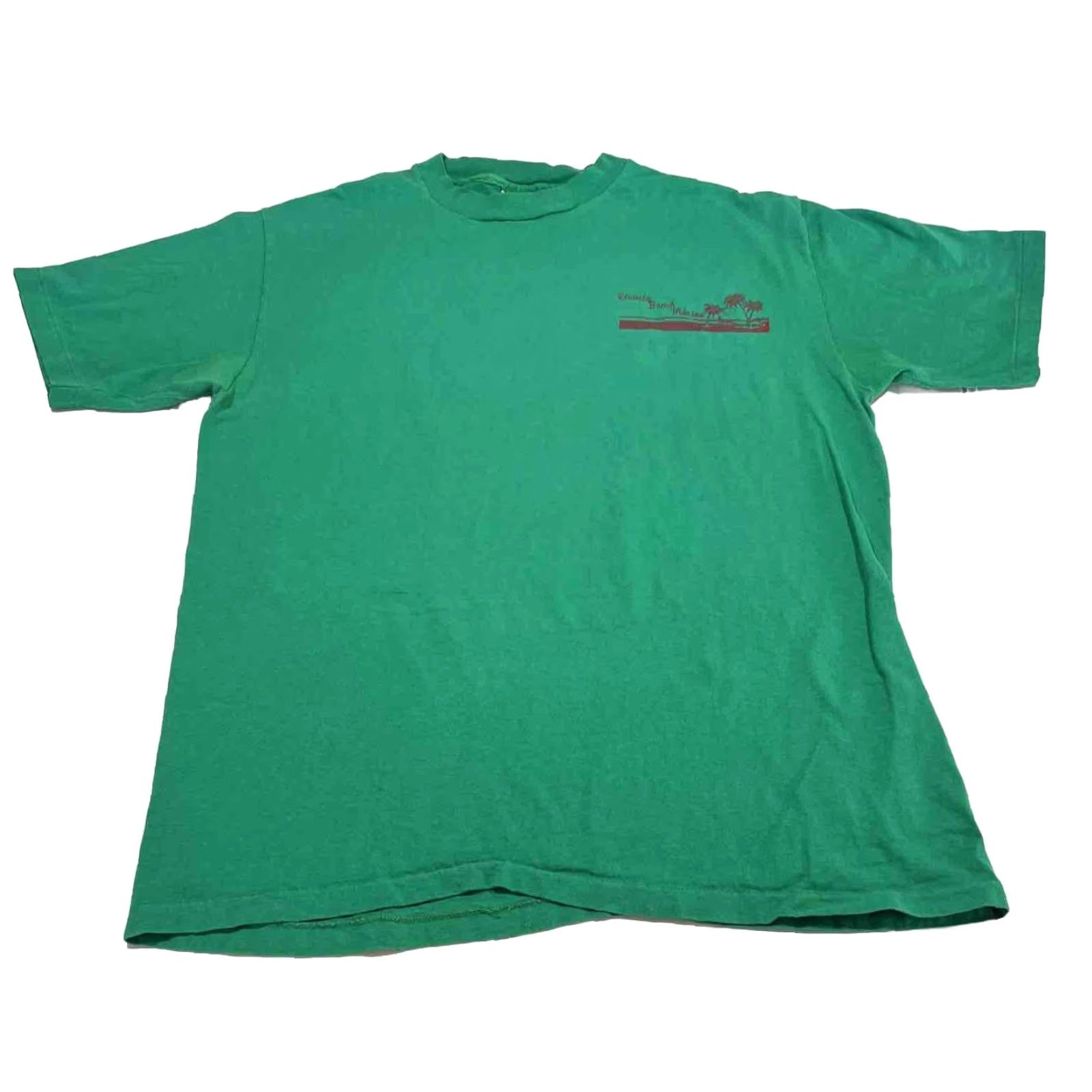 Hanes VINTAGE Hanes Rosarita Beach Mexico Graphic Shirt XL Green Unisex 1990s Short Sleeve 22" Chest Single Stitch Mens Womens Size US XL / EU 56 / 4 - 3 Thumbnail