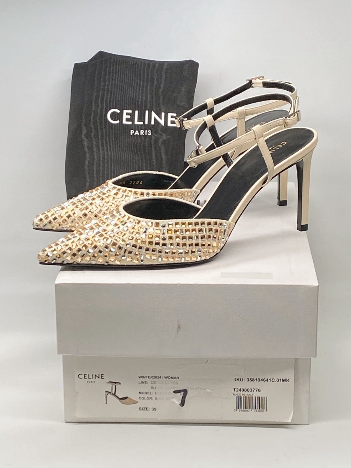 Celine Celine Kitten Suede Strap Embellished Pumps size 39 Size US 9 / IT 39 - 12 Thumbnail