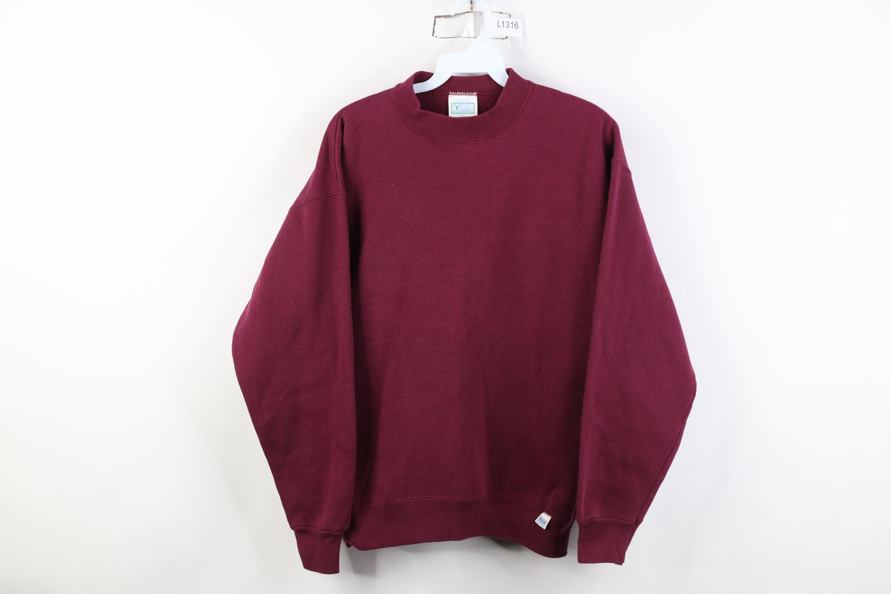 Vintage Vintage 90s Streetwear Blank Gusset Sweatshirt Maroon USA Size US M / EU 48-50 / 2 - 1 Thumbnail