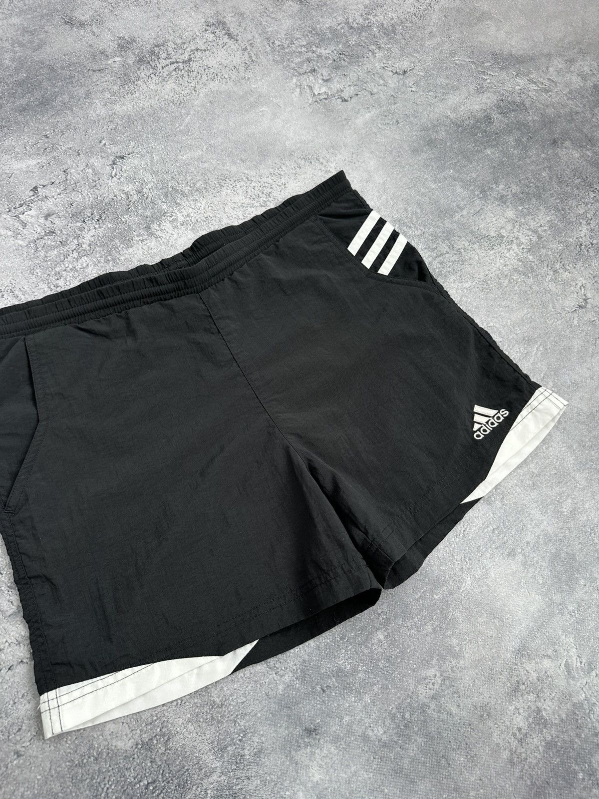 Adidas Vintage 90s Adidas Swim Shorts Black White Striped Swimwear Size US 30 / EU 46 - 3 Thumbnail