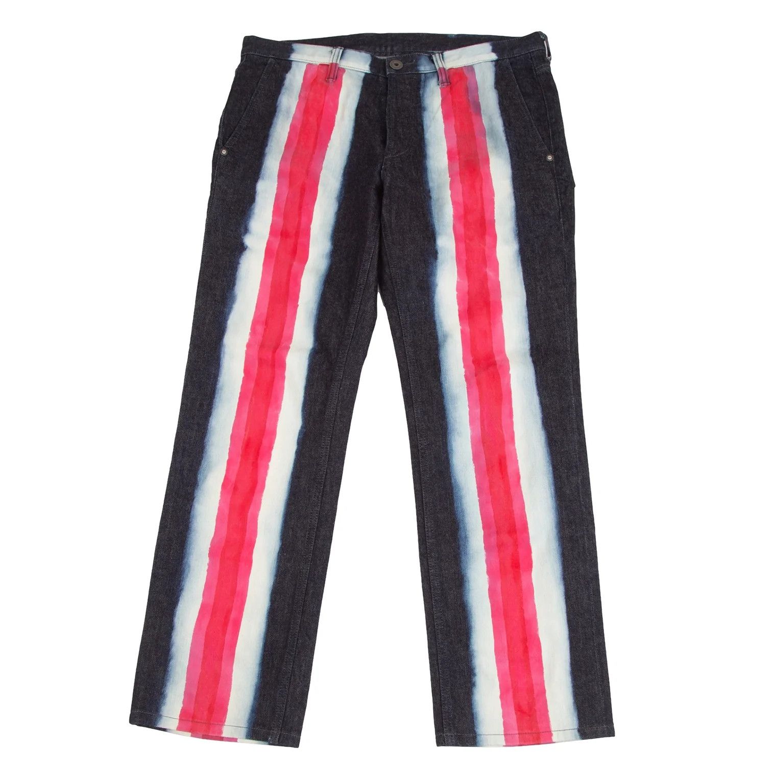 Issey Miyake Line Paint Denim Pants in Indigo and White Pink Size US 36 / EU 52 - 1 Thumbnail