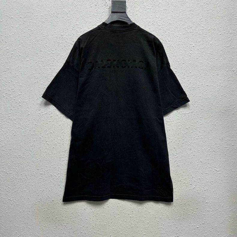 Balenciaga Balenciaga Covered Tape Logo Washed Distressed Short Sleev Size US S / EU 44-46 / 1 - 2 Thumbnail