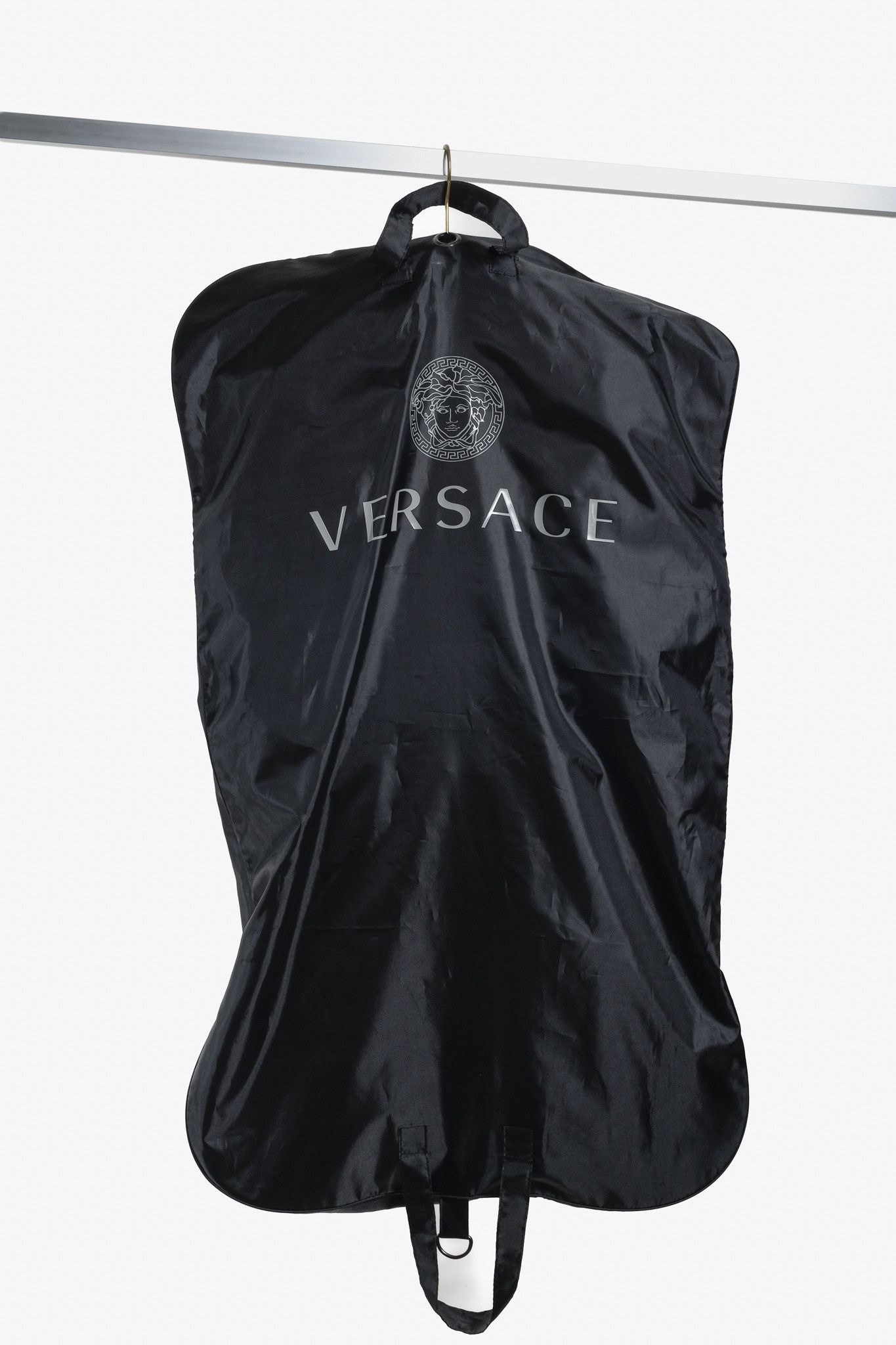 Versace Versace 2019 Black Gold Baroque Silk Shirt Dress | Grailed