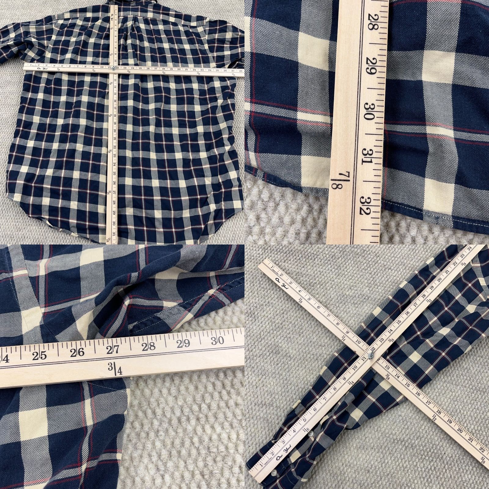 Ralph Lauren Ralph Lauren Blaire Button-Up Shirt Men XL Blue Plaid Flannel Casual Tall Shirt Size US XL / EU 56 / 4 - 9 Thumbnail