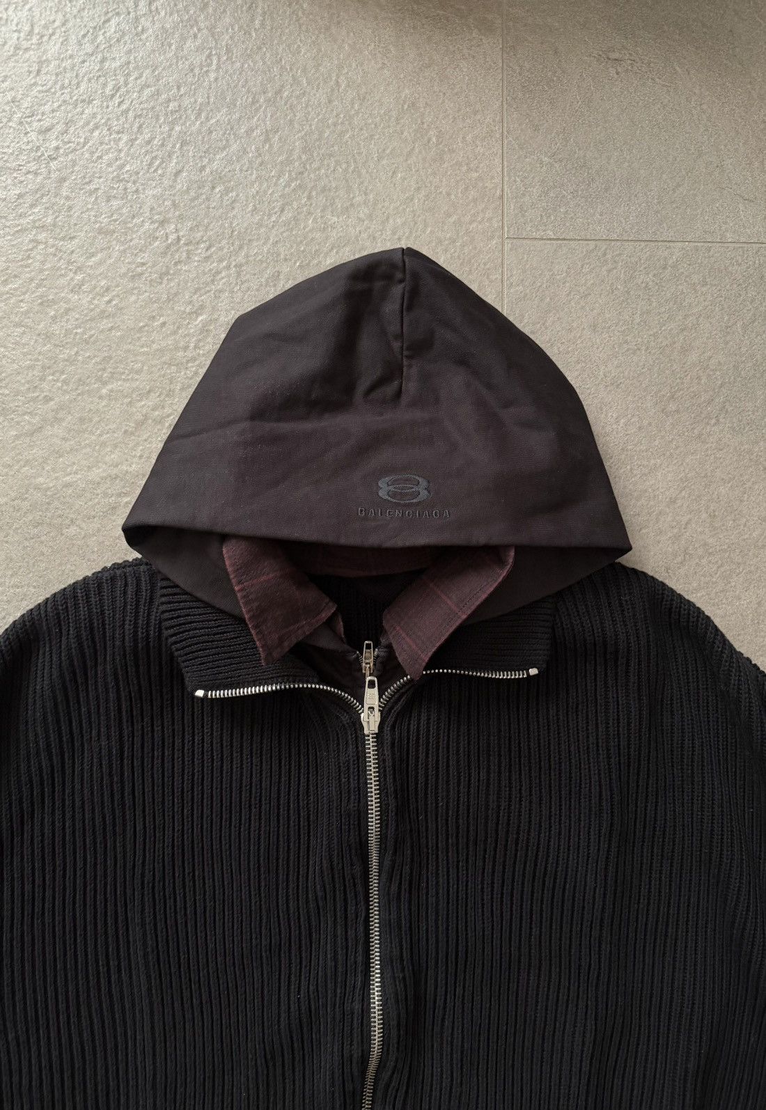 Balenciaga [Sample] 3000$ Spring24 Sample Layered hooded knitwear Size US XL / EU 56 / 4 - 4 Thumbnail