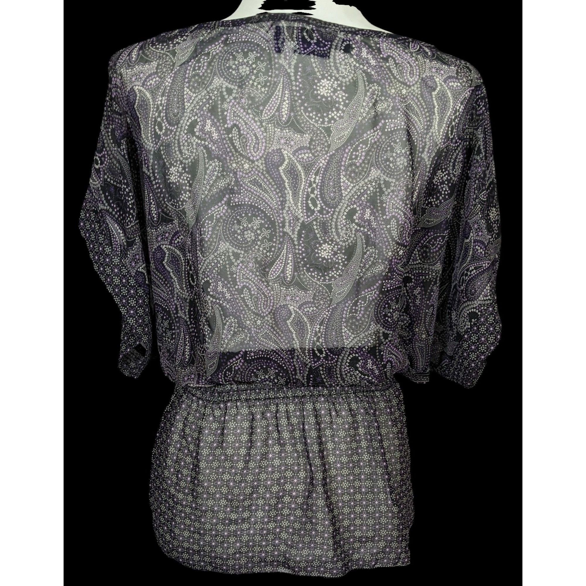 Bcbgmaxazria Boho Chic Sheer Paisley Top by Miley Cyrus x BCBG Maxazria Size M / US 6-8 / IT 42-44 - 2 Thumbnail