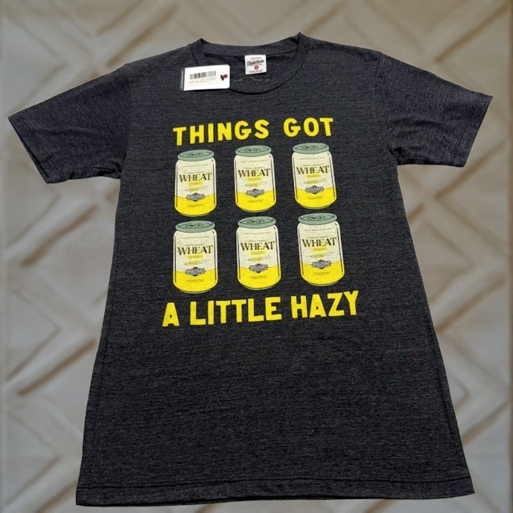 Vintage Charles Hustle T-Shirt Things Got A Little Hazy Boulevard Wheat Beer Gray S Mens XSmall Size US S / EU 44-46 / 1 - 1 Thumbnail