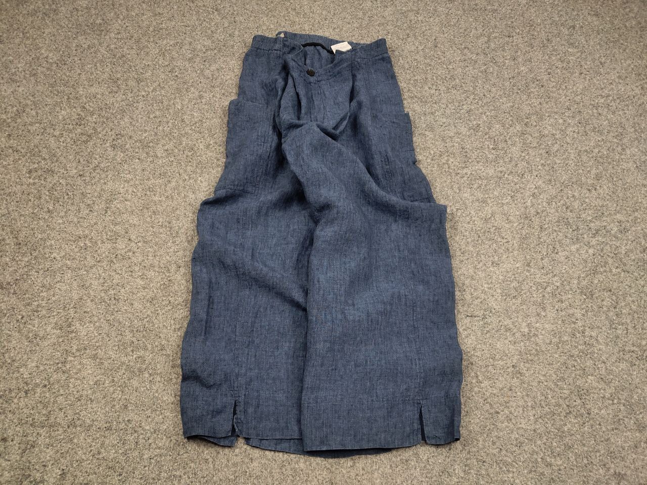 Other Manon Design Blue Light Linen Wide leg Trouser Pocket Pants Size 38" / US 16 / IT 52 - 12 Thumbnail