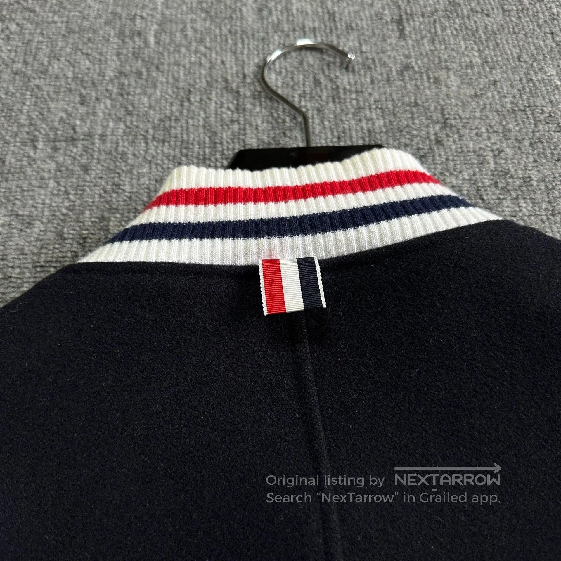 Thom Browne thom browne navy striped leather jacket. Size US XXS / EU 40 - 5 Thumbnail