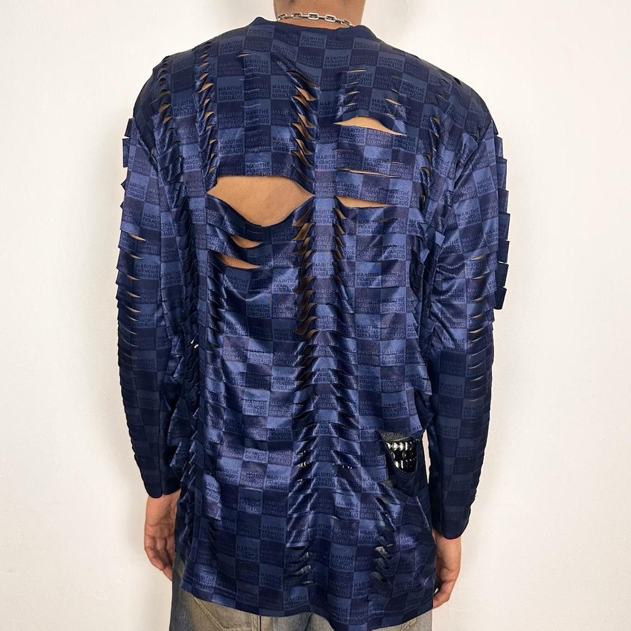 Marithe + Francois Girbaud ASTROBOI* x Girbaud Blue Slashed Checkerboard Jersey - Large Size US L / EU 52-54 / 3 - 4 Thumbnail
