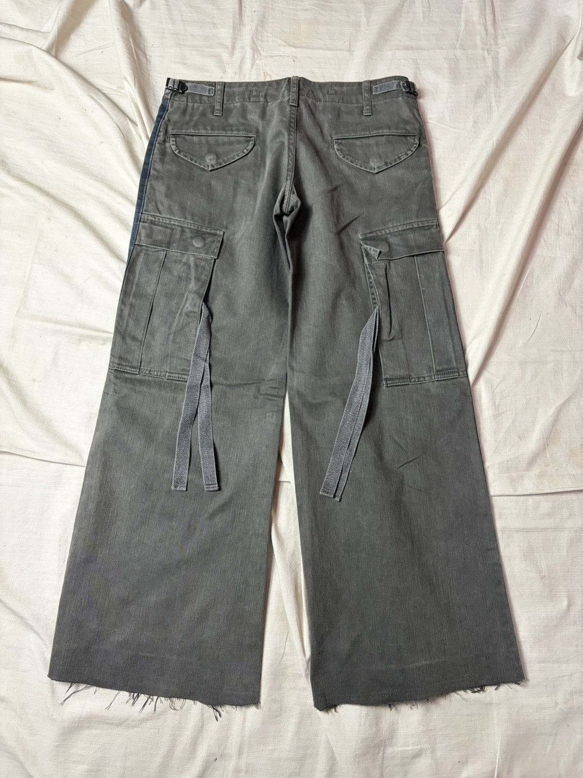 Maison MIHARA YASUHIRO MMY cut & sew hybrid black/blue cropped Japanese jeans Size US 32 / EU 48 - 7 Thumbnail