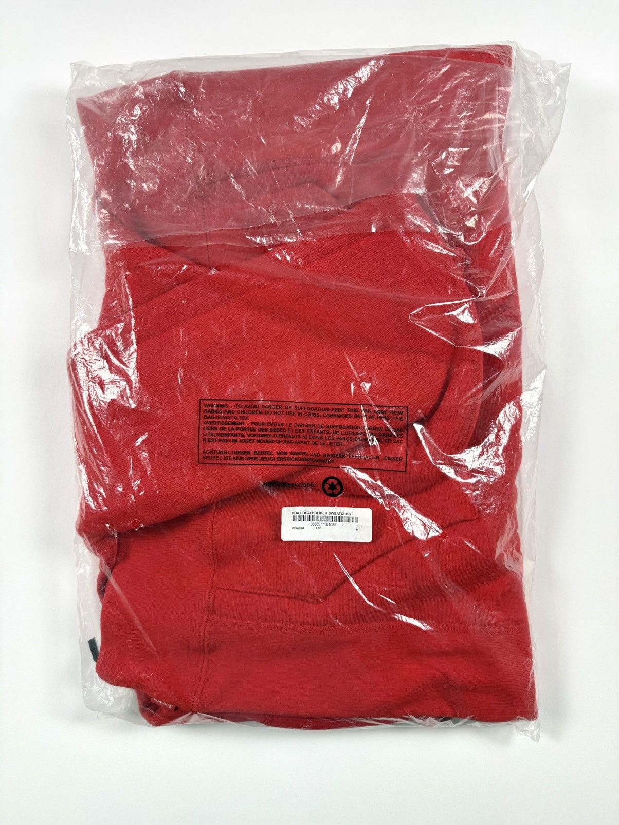 Supreme DEADSTOCK FW16 BOGO Hoodie, Red, Medium, NWT Size US M / EU 48-50 / 2 - 12 Thumbnail