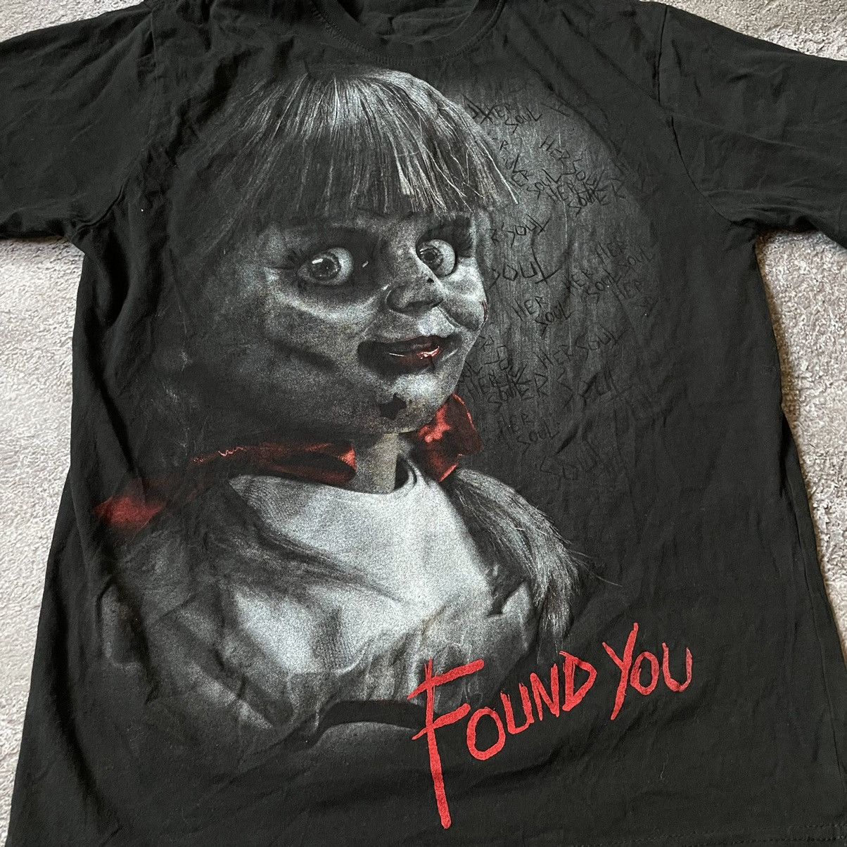 Vintage Vintage 00s Annabelle Graphic Tee Horror Dark Grunge Boxy M Size US M / EU 48-50 / 2 - 4 Thumbnail