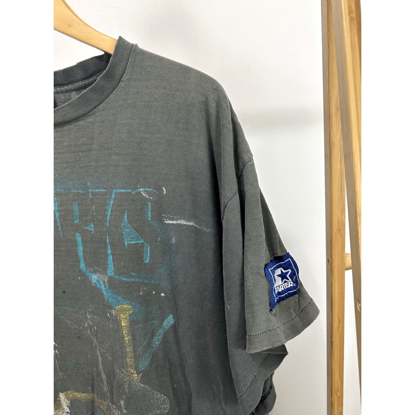 Starter VTG Starter NHL T-Shirt XL Black San Jose Sharks Gradient Sun Faded Worn Thrashed 90s Mens Shirts Bruins? Size US XL / EU 56 / 4 - 7 Thumbnail