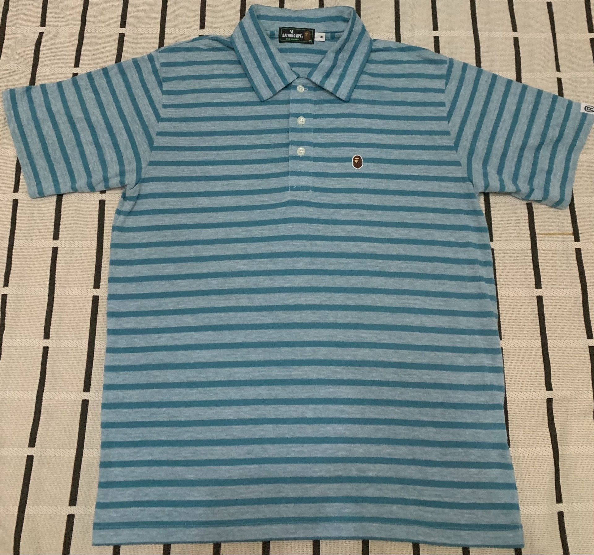 Bape Bape Striped Gold Polo M Men Size US M / EU 48-50 / 2 - 1 Thumbnail