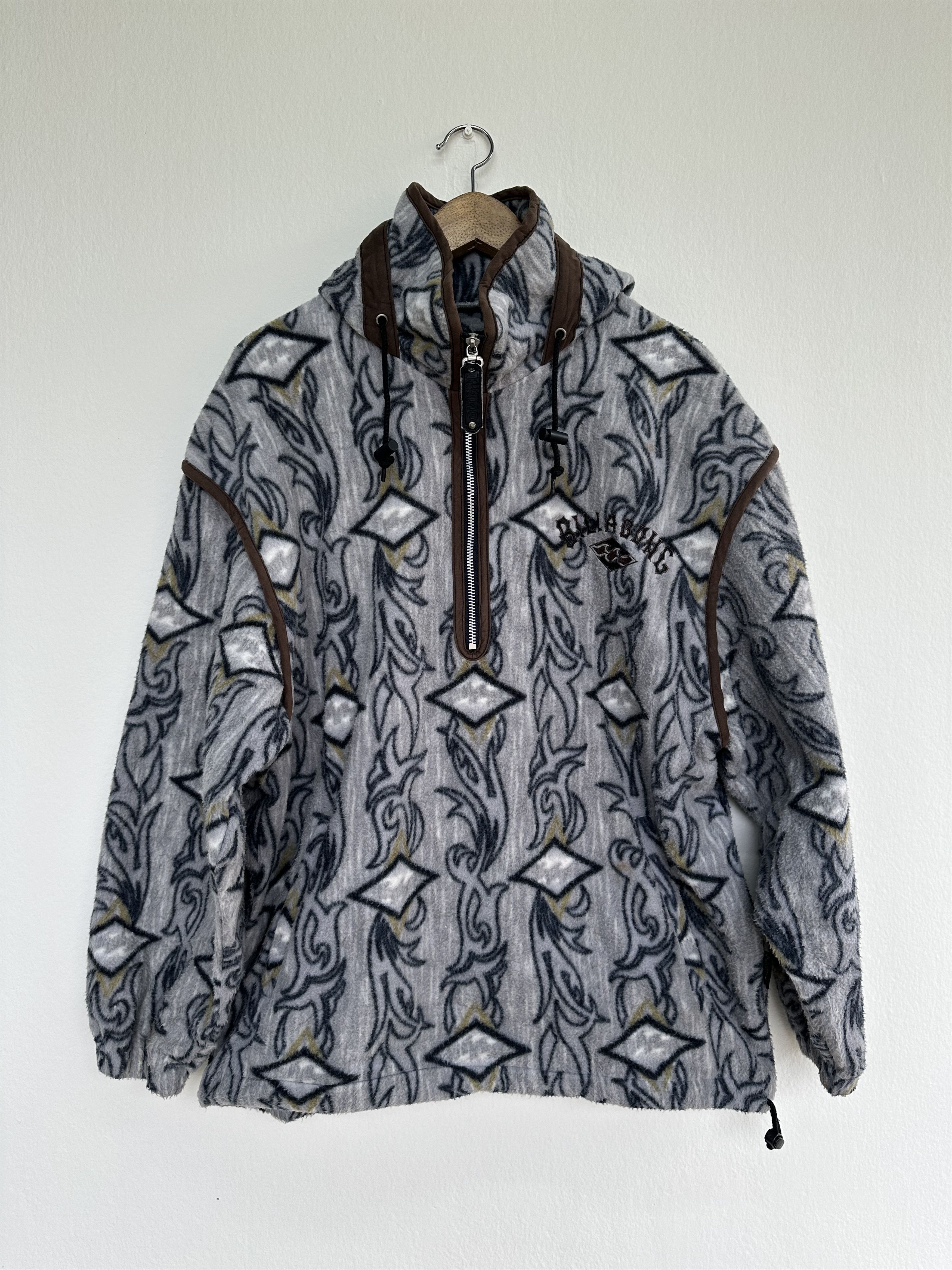 Billabong Vtg 90s Billabong Psychedelic Abstract Fleece Hoodie Jacket Size US L / EU 52-54 / 3 - 5 Thumbnail