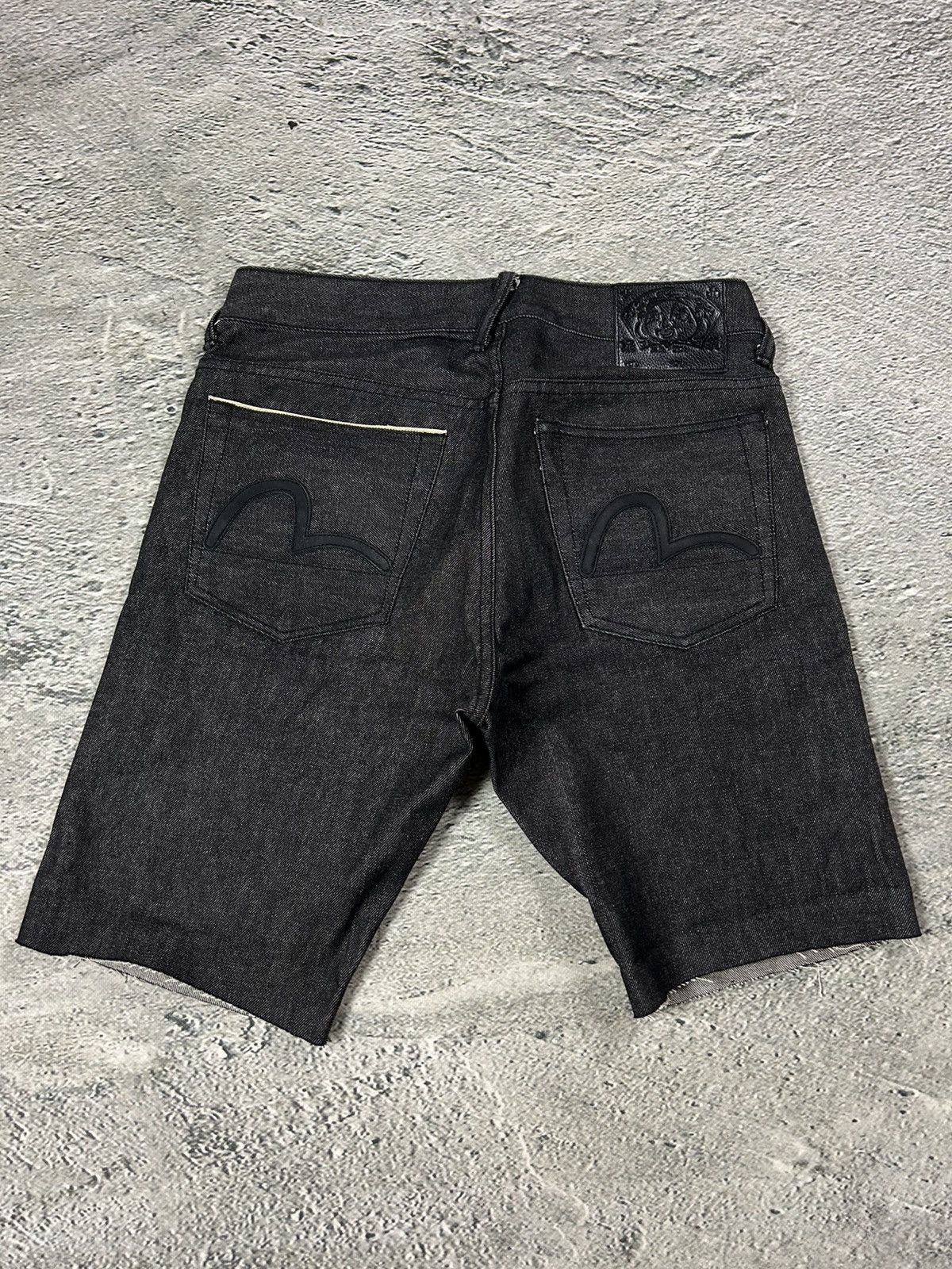 Evisu Evisu jorts black gray shorts raw denim leather seagulls Size US 30 / EU 46 - 1 Thumbnail