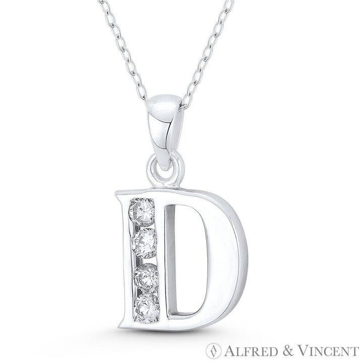 Other Initial Letter "D" CZ Crystal Charm Pendant Size ONE SIZE - 1 Preview