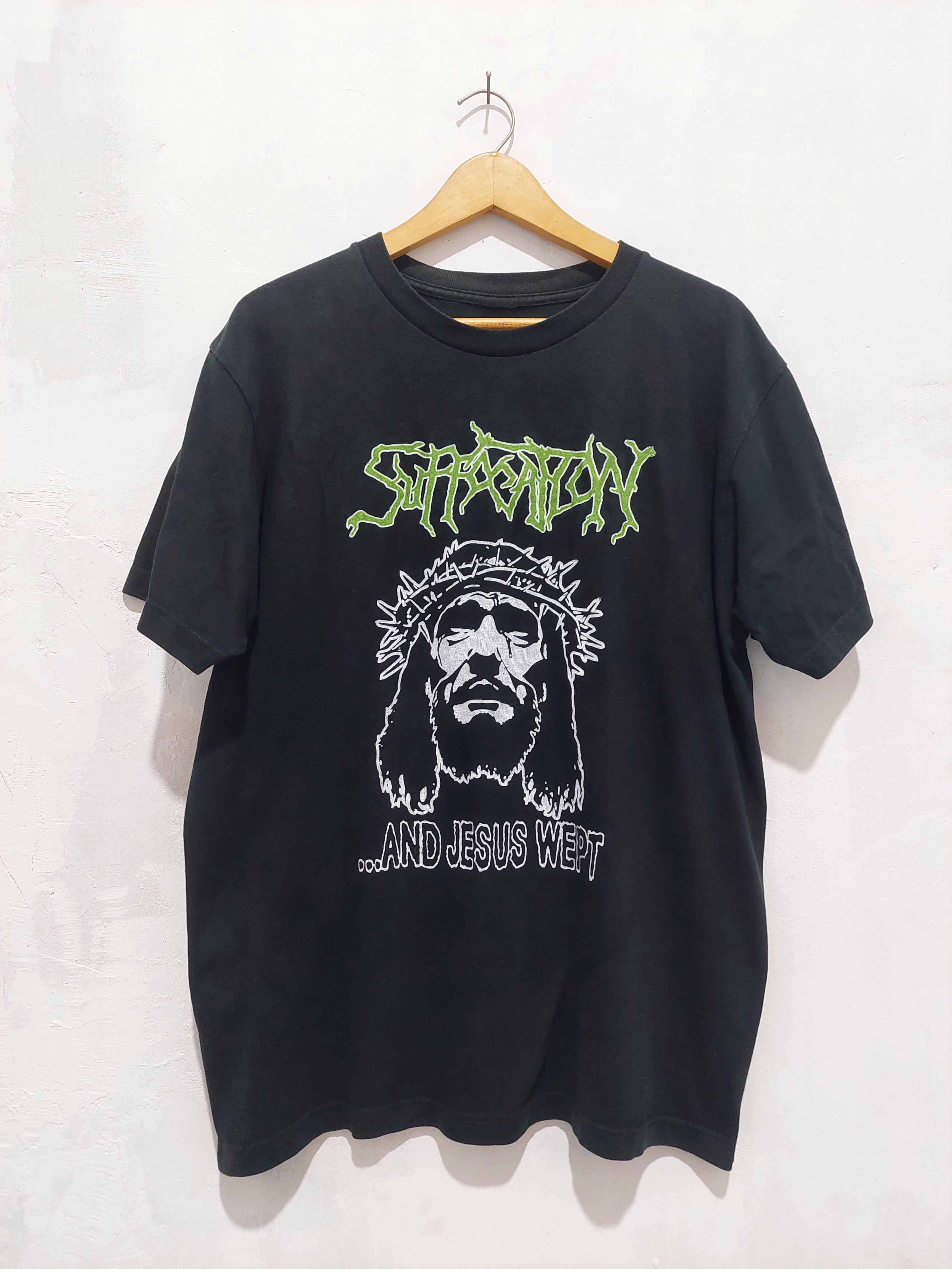 image of Archival Clothing x Band Tees Suffocation ...and Jesus Wept Death Metal Band Tshirt in Black (Size 