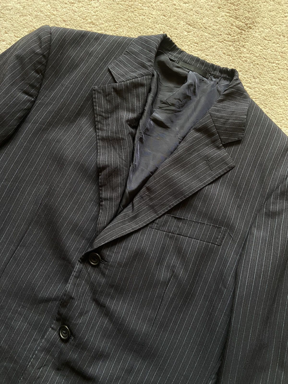 Burberry Vintage Burberry London Stripe 3 Button Blazer Jacket Size 40R - 6 Thumbnail