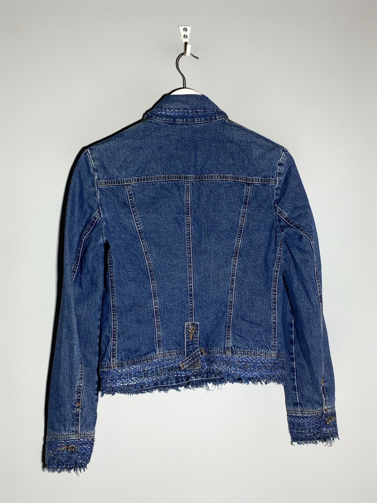 Dolce & Gabbana Dolce & Gabbana Button Down Tweed Detail Denim Jacket Size XS / US 0-2 / IT 36-38 - 2 Thumbnail