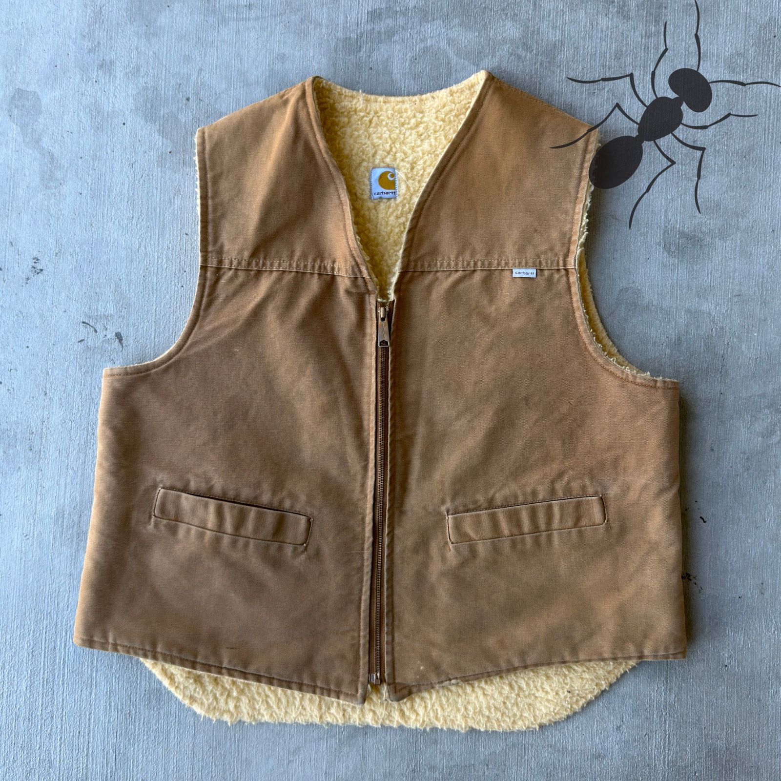 Carhartt × Vintage Carhartt brown Sherpa work wear vest Size US M / EU 48-50 / 2 - 1 Thumbnail