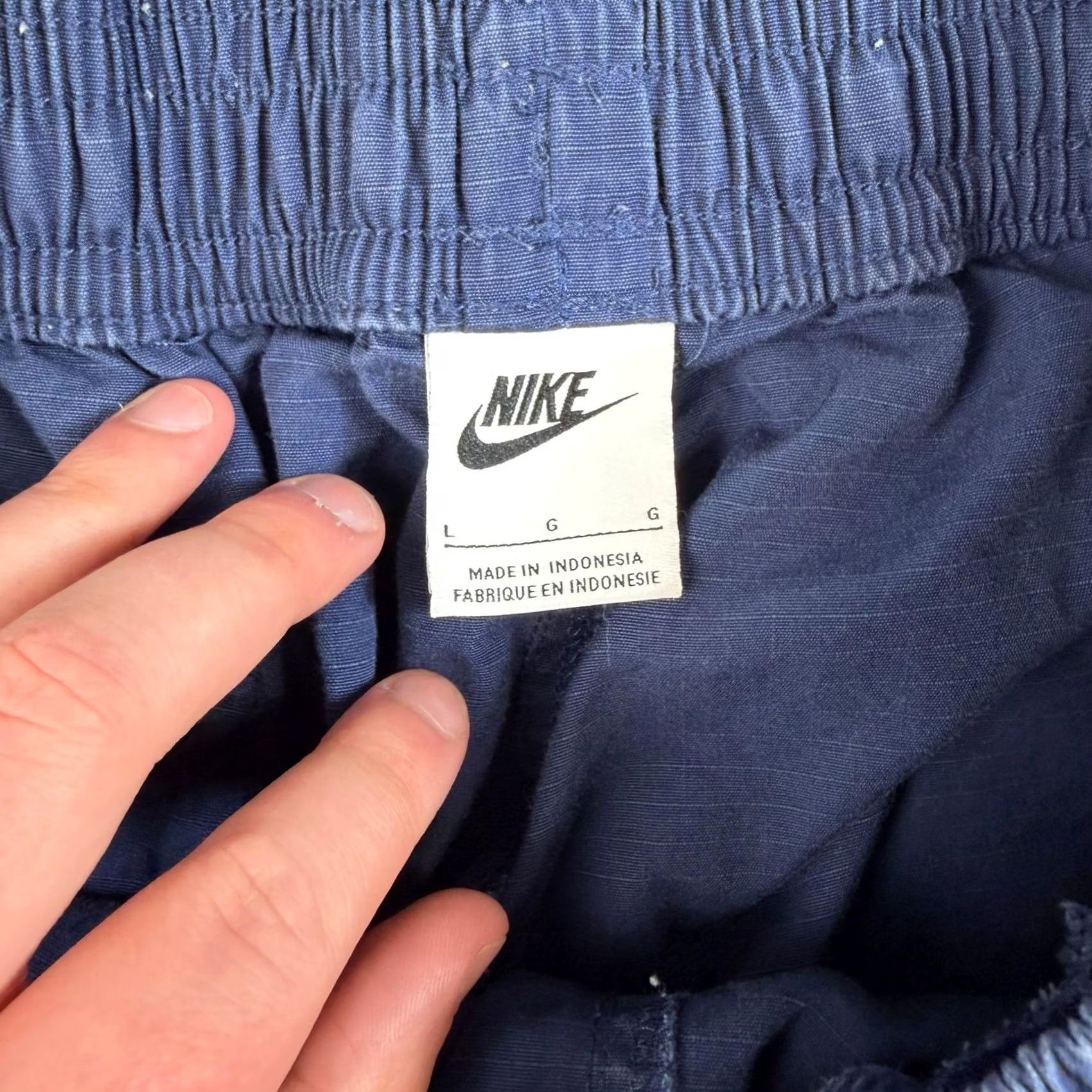 Nike Nike Pants Men Large Blue Cargo Ripstop Elastic Waist Relaxed Ankle Streetwear Size US 33 - 3 Thumbnail