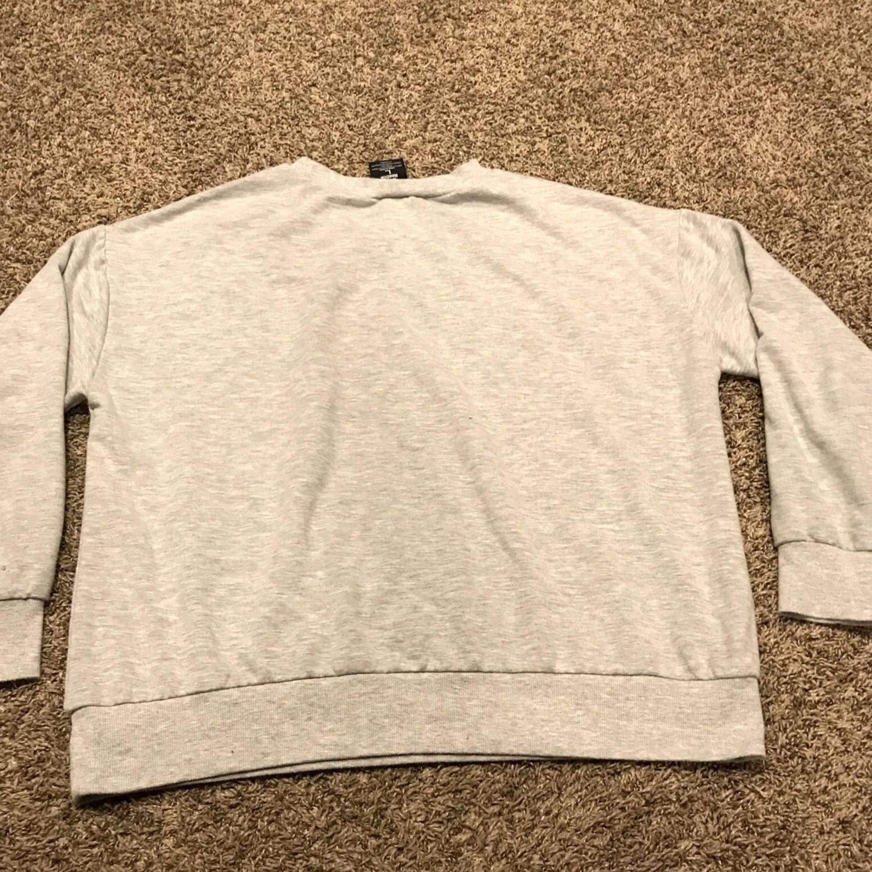 Reebok Reebok Women's M Pullover Sweater Gray Long Sleeve Solid Cotton Blend B6 Size M / US 6-8 / IT 42-44 - 5 Thumbnail