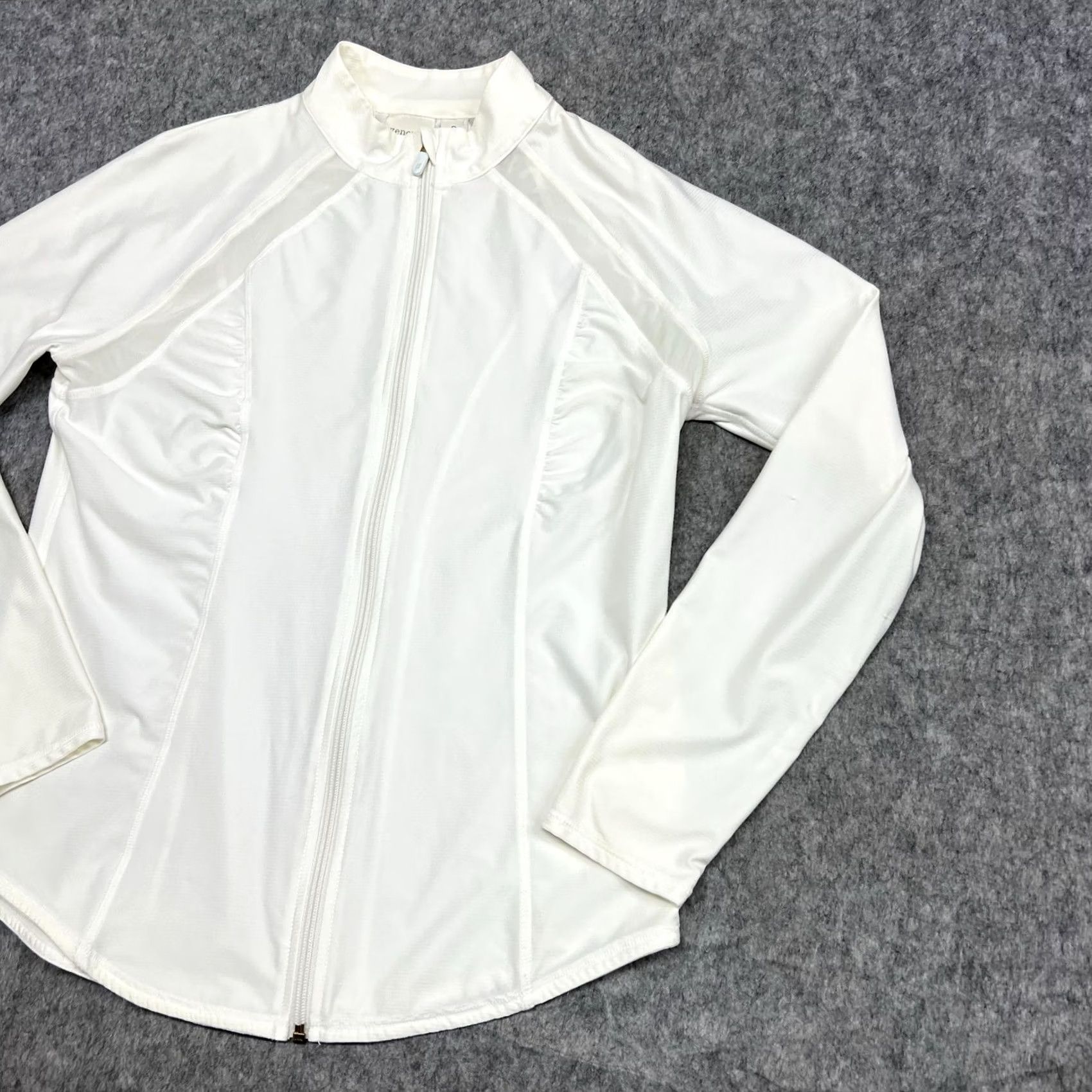 Vintage Chicos Zenergy Jacket Womens 0 White Track Mock Neck Stretch Activewear Size XS / US 0-2 / IT 36-38 - 6 Thumbnail