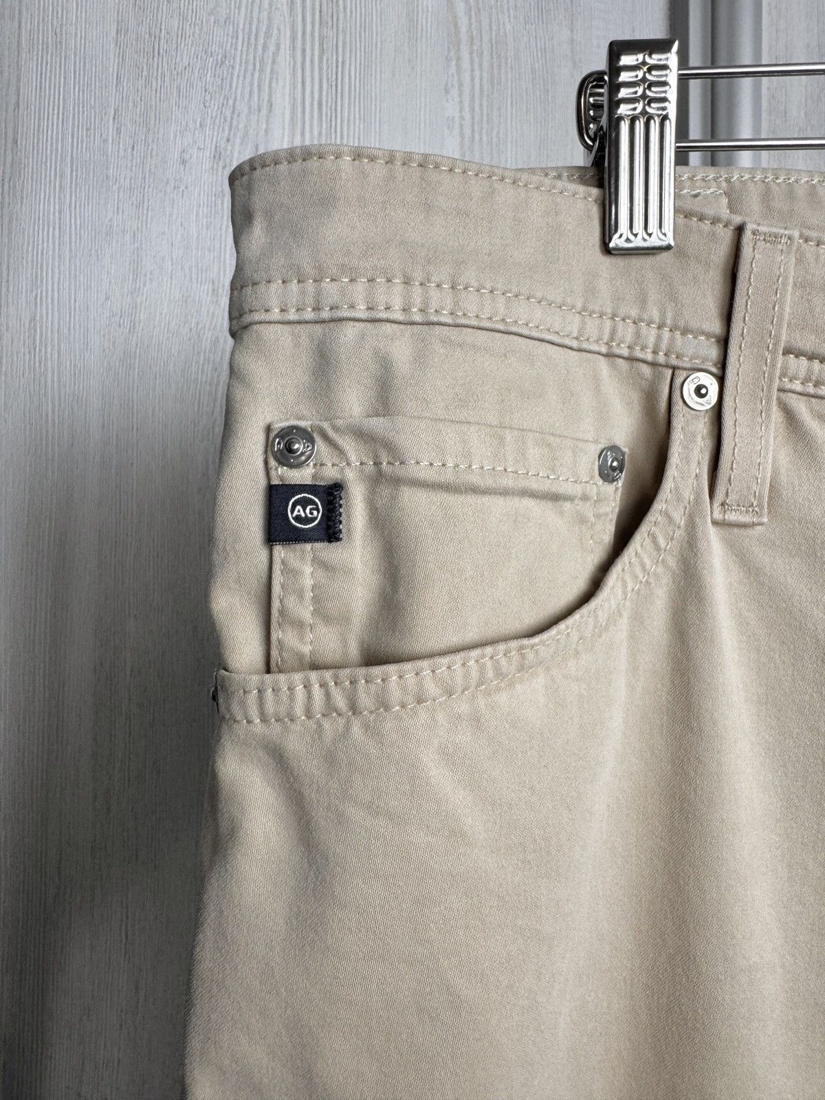AG Adriano Goldschmied AG Adriano Goldschmied Pants Beige The Everett Slim Straight Size US 38 / EU 54 - 6 Thumbnail