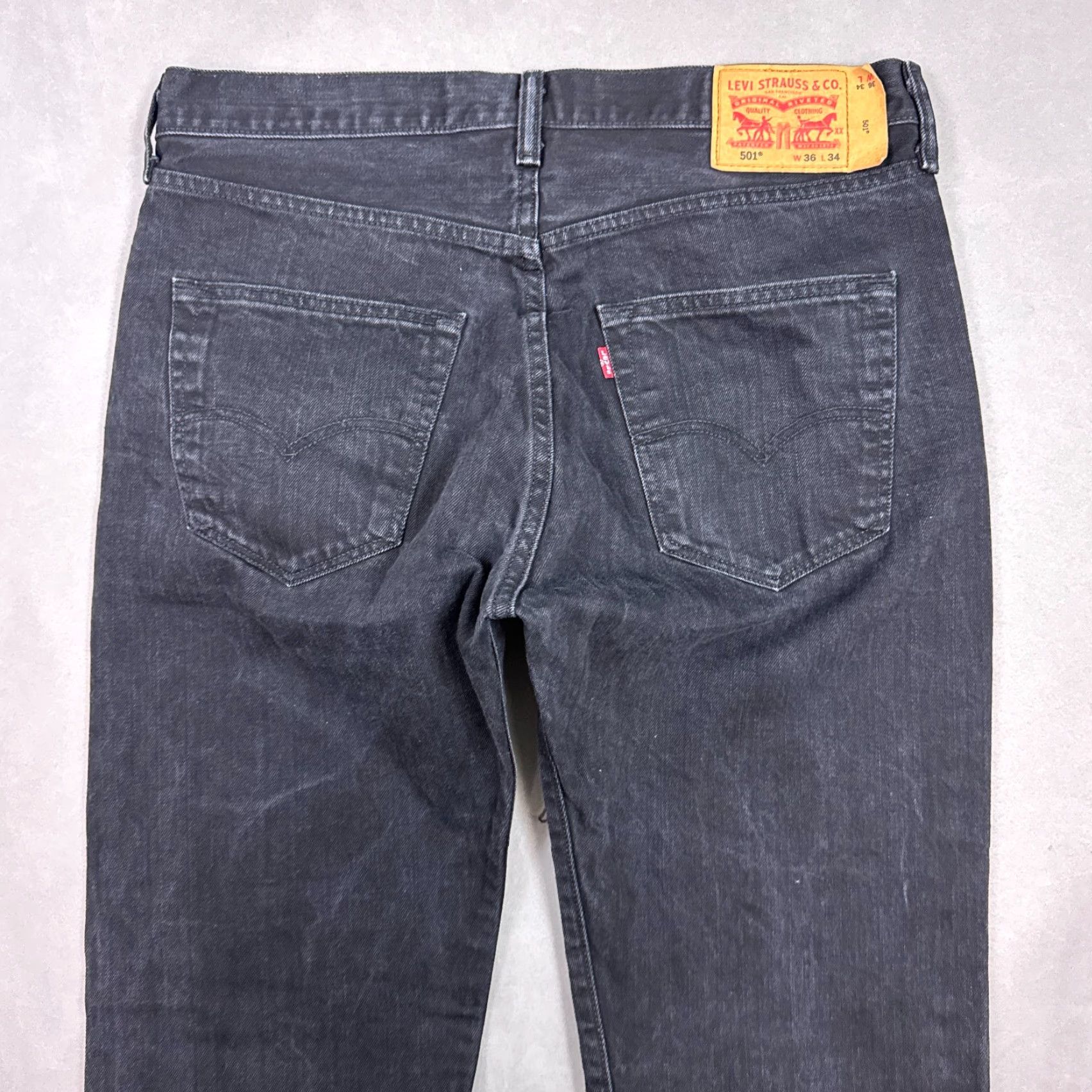 Levi's Levi's 501 Jeans Mens 36x34 Black Denim Button Fly Straight Work Chore Classic 5-Pocket Denim Pants Mens Size US 36 / EU 52 - 5 Thumbnail