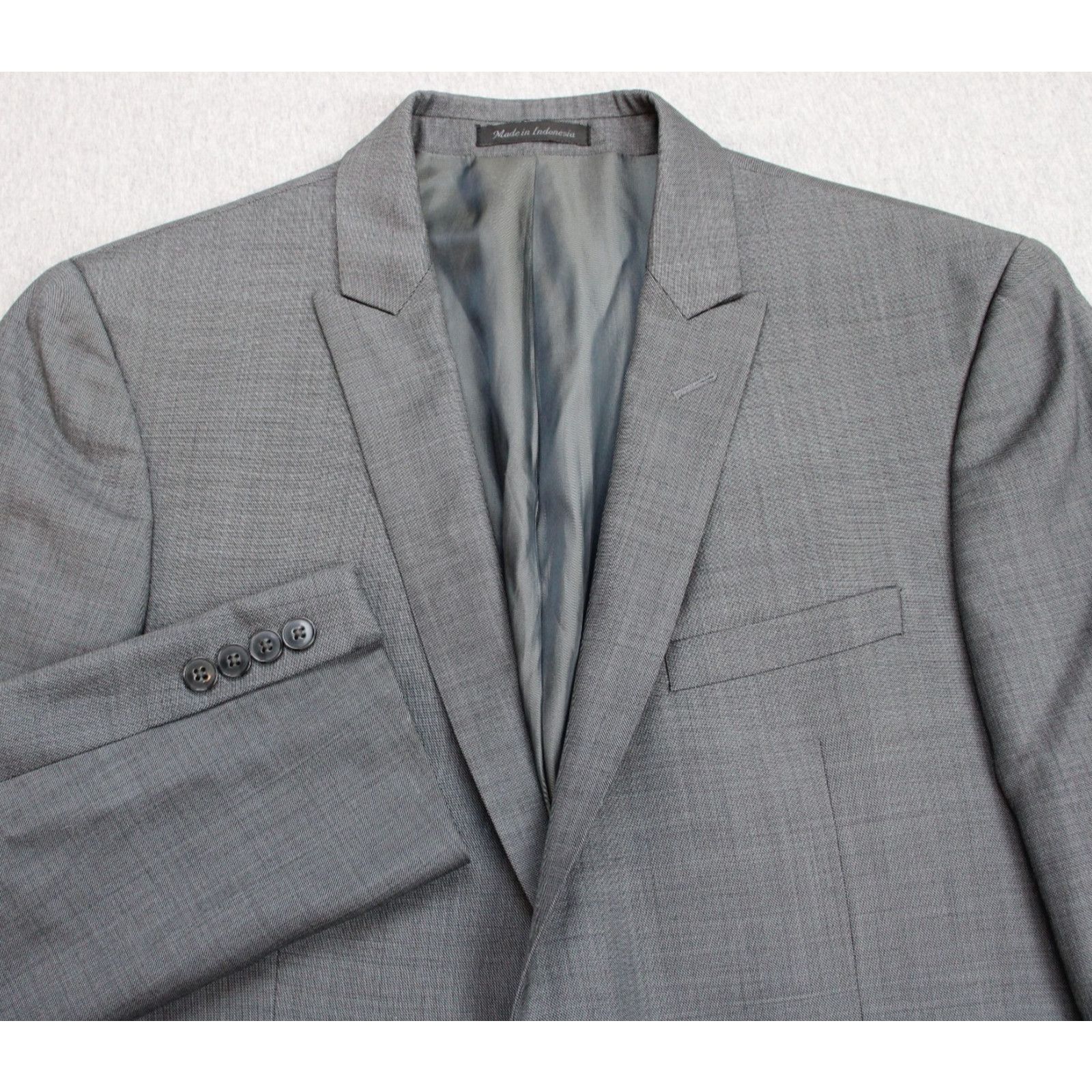 Calvin Klein Calvin Klein Suit Mens 42R Gray 100% Wool 2 Piece Set Size 42R - 4 Thumbnail