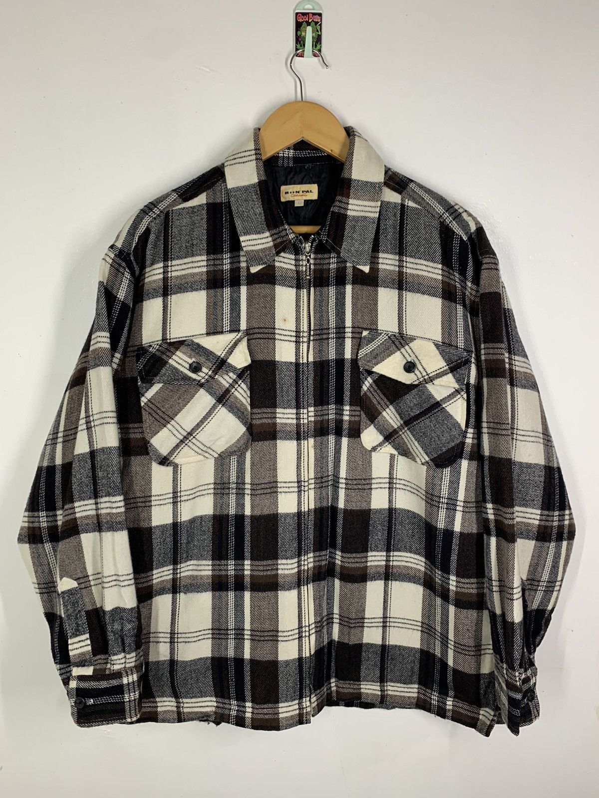 Japanese Brand × Vintage Vintage Fullzip Checkered Light Jacket Size US L / EU 52-54 / 3 - 1 Thumbnail
