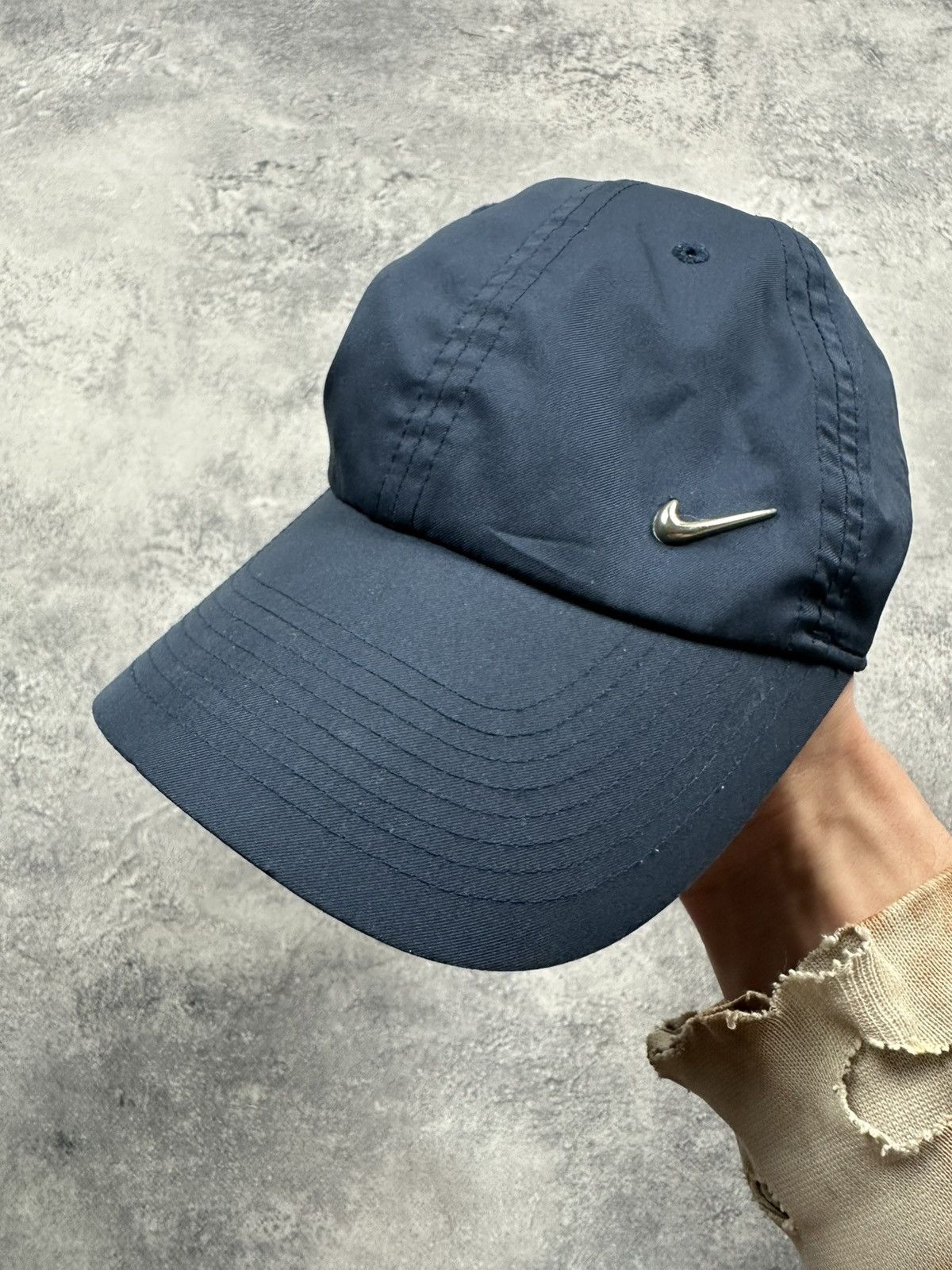 Nike Vintage Y2K Nike Metal Swoosh Baseball Cap Blue Drill Hat Size ONE SIZE - 7 Thumbnail
