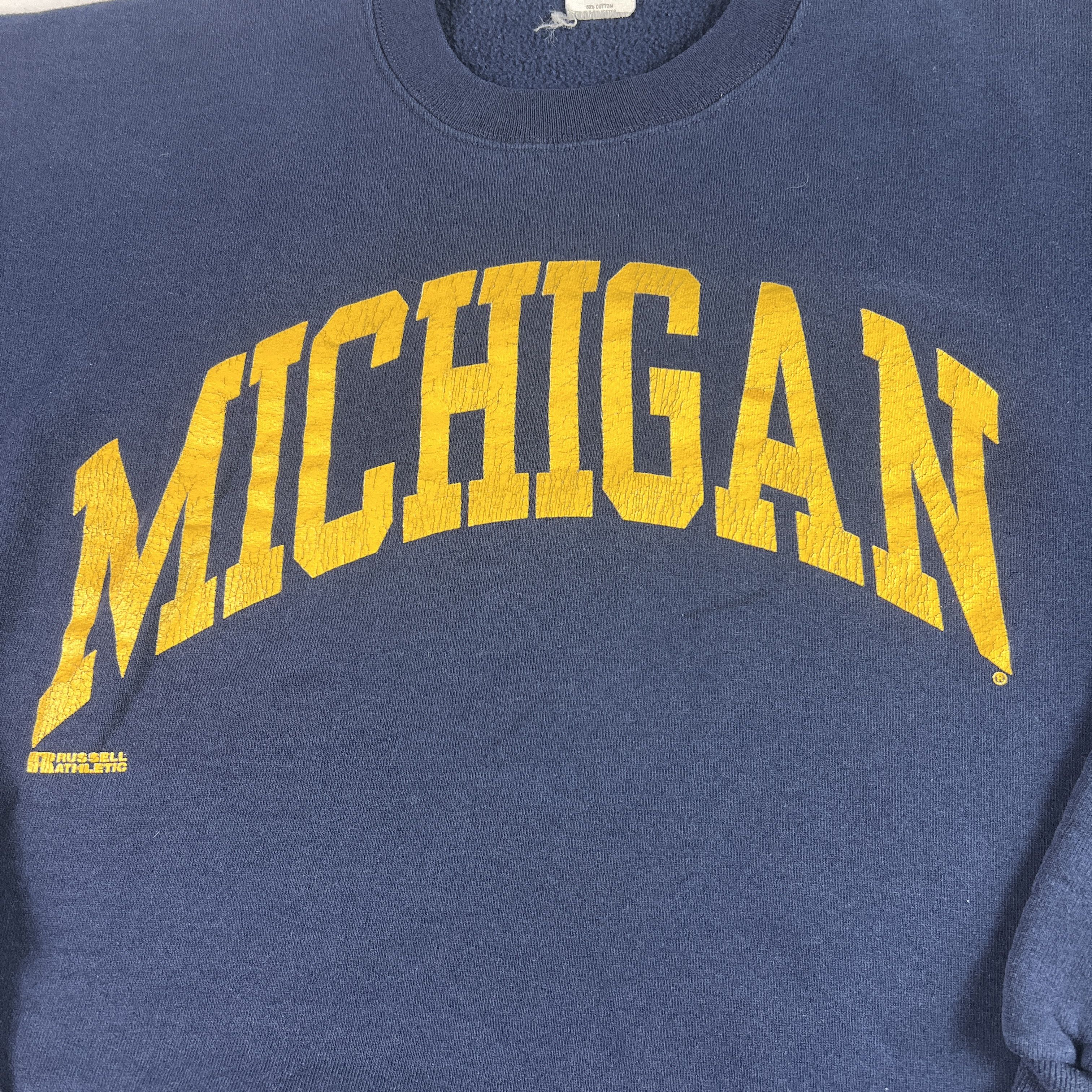 Russell Athletic VTG Russell Michigan Wolverines Sweatshirt Faded Crewneck Size US S / EU 44-46 / 1 - 5 Thumbnail