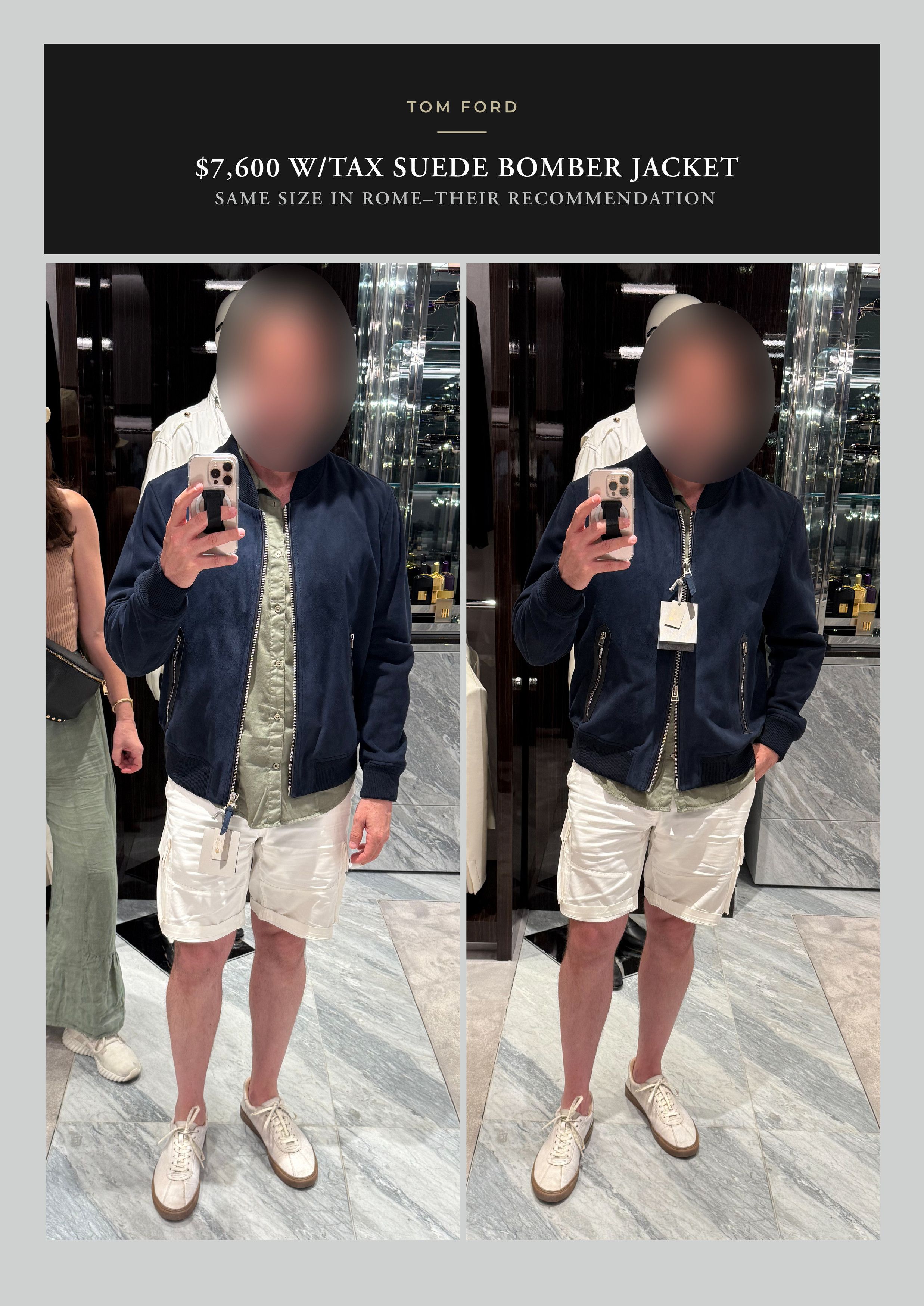 Tom Ford Coveted Rare $7,600 w/tax Cerulean Suede Bomber Jacket Size US XL / EU 56 / 4 - 10 Thumbnail