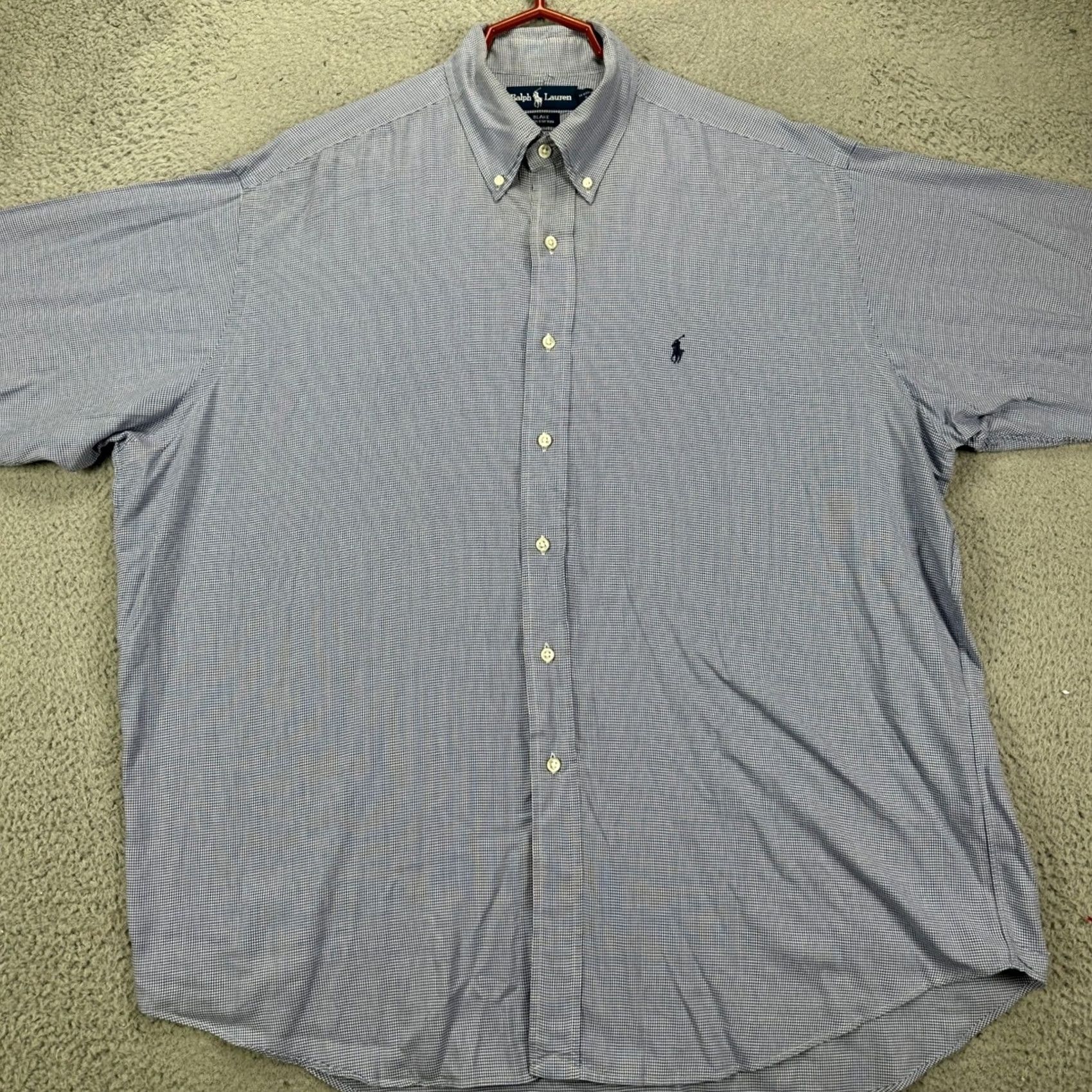 Ralph Lauren Ralph Lauren Blake Shirt Button Down Mens XL Blue Houndstooth Long Sleeve Pony Size US XL / EU 56 / 4 - 2 Thumbnail