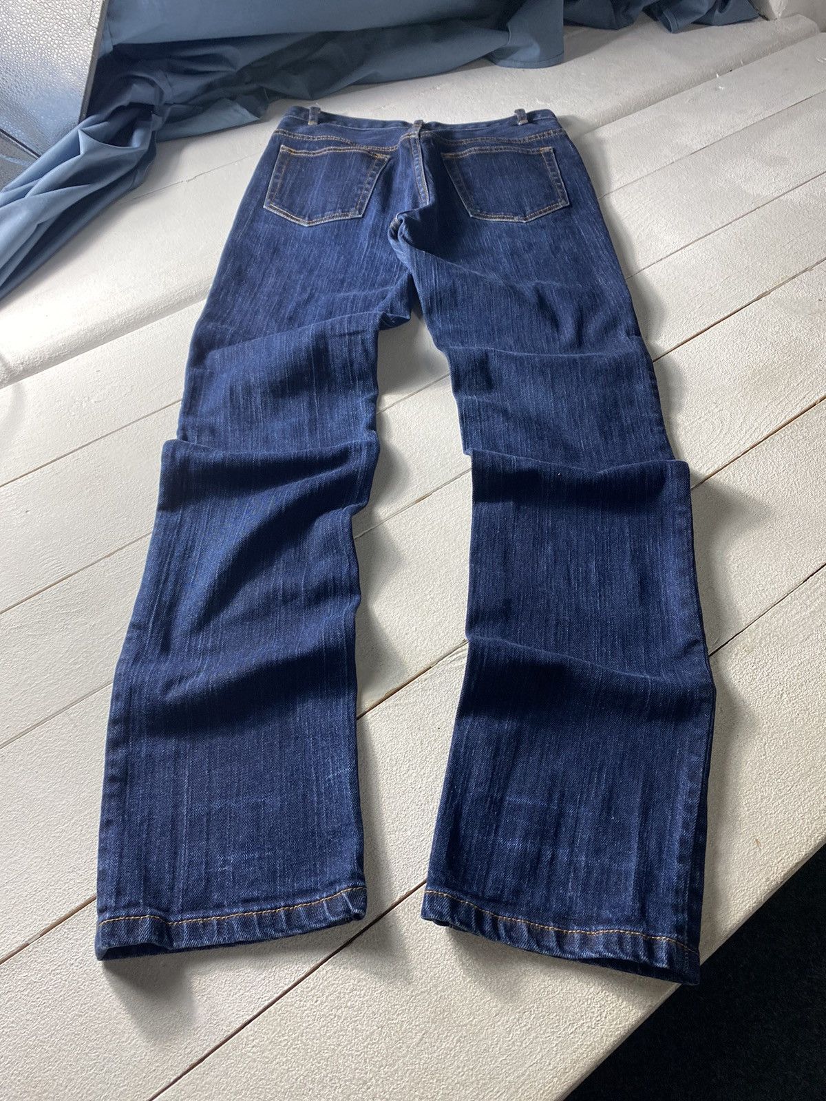A.P.C. × Designer × Vintage Vintage A.P.C. Blue Designer Skinny Denim Jeans Womens 27 Size 27" / US 4 / IT 40 - 7 Thumbnail