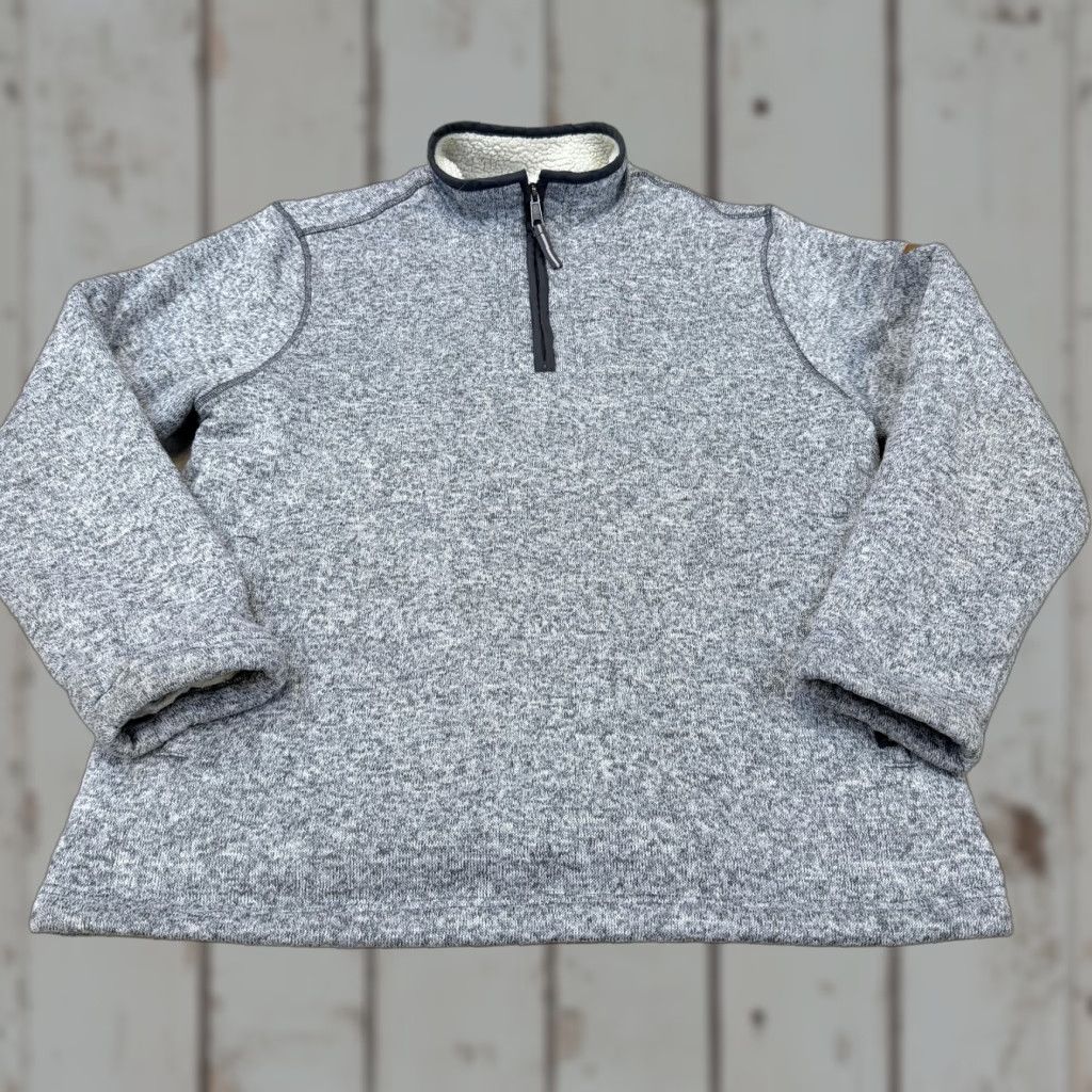 Orvis Orvis Sweater Mens Medium Gray 1/4 Zip Mock Neck Pullover Knit Lined Tight-Knit Size US M / EU 48-50 / 2 - 1 Thumbnail