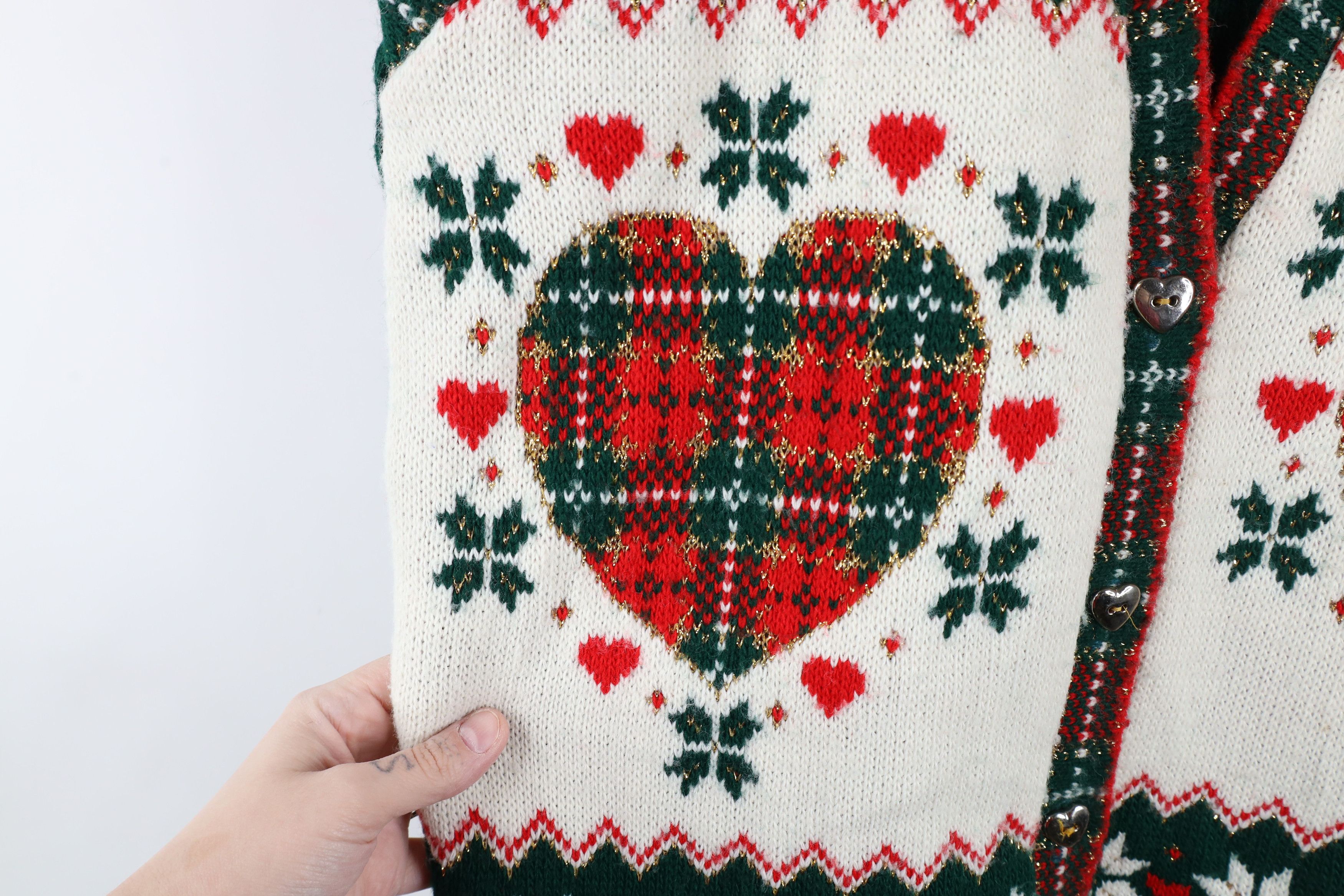 Vintage Vintage 90s Streetwear Heart Poinsettia Sweater Vest USA Size M / US 6-8 / IT 42-44 - 6 Thumbnail