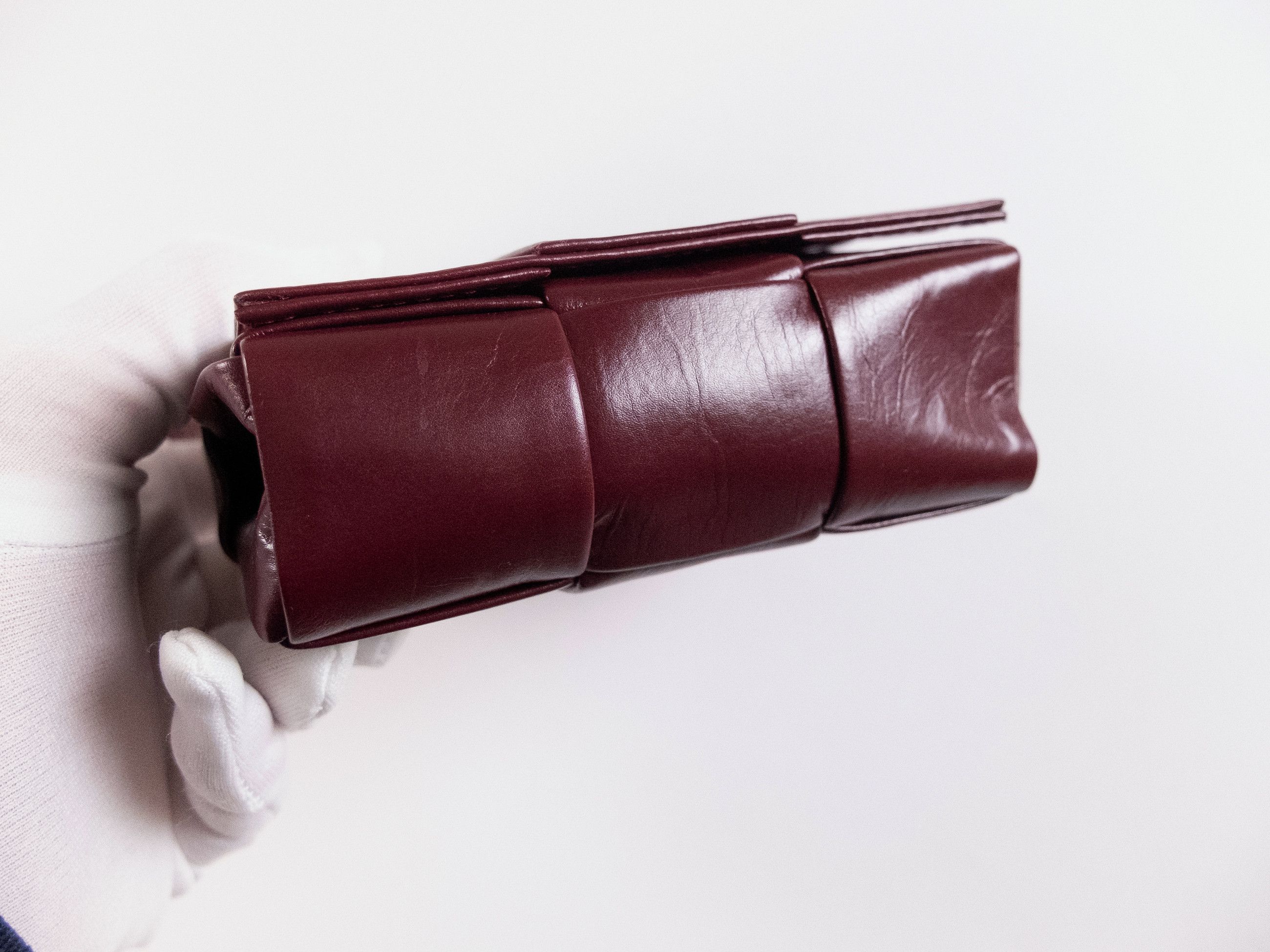 Bottega Veneta BOTTEGA VENETA Candy Cassette burgundy leather mini bag Size ONE SIZE - 6 Thumbnail