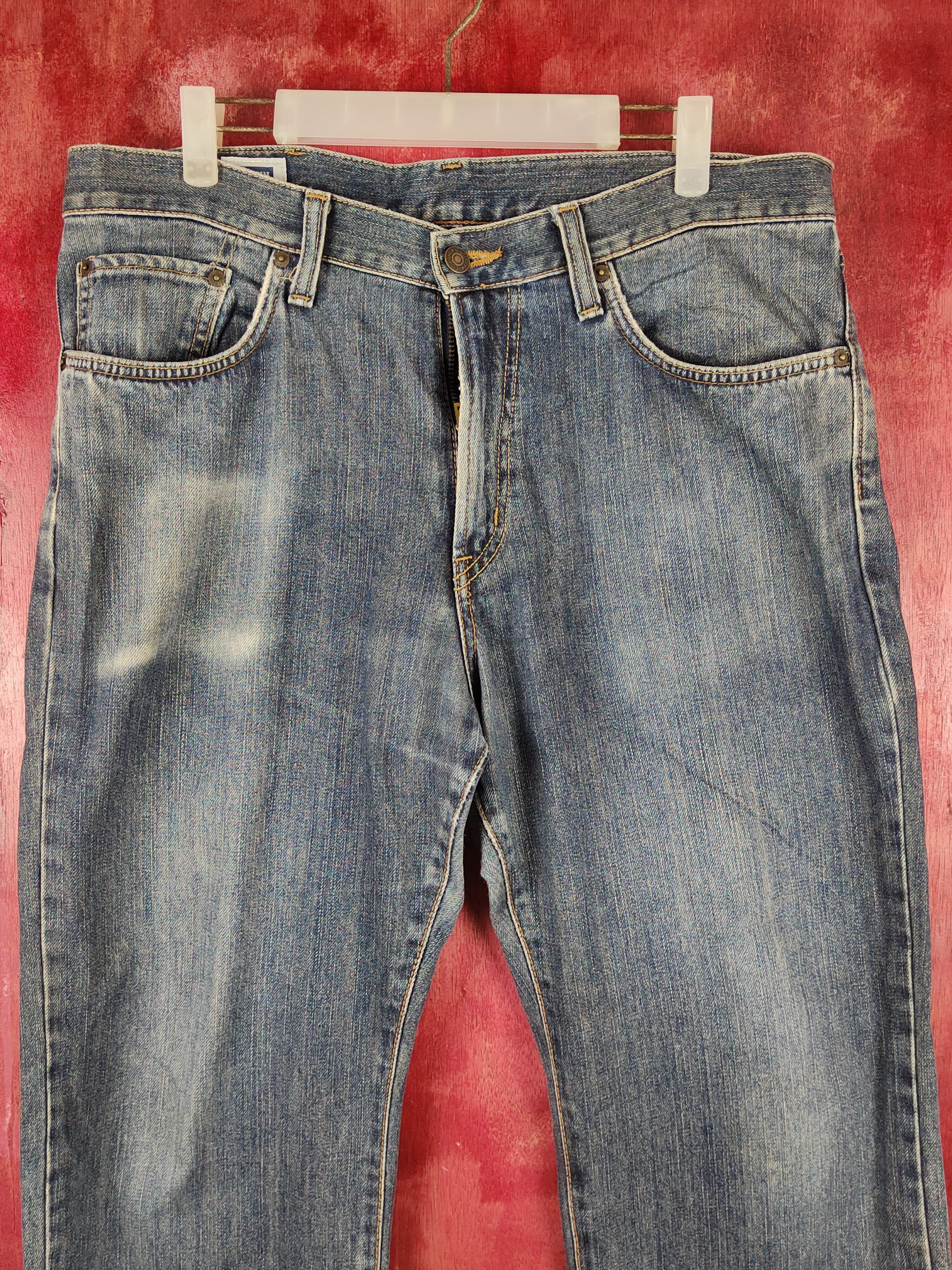 Edwin Edwin Dark Blue Faded Distressed Ripped Jeans #S2310 Size US 34 / EU 50 - 2 Thumbnail