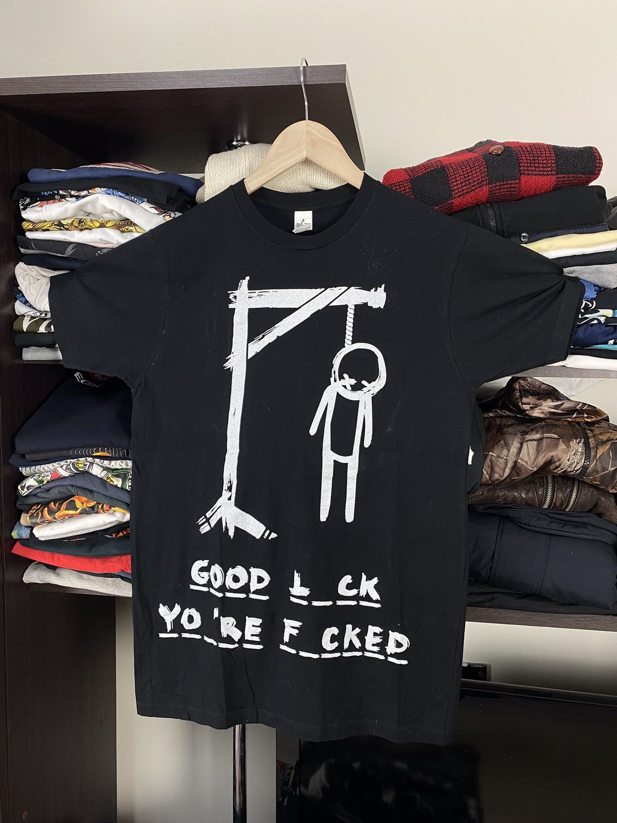 Vintage VINTAGE GOOD LUCK YOUR F. TEE Size US S / EU 44-46 / 1 - 1 Thumbnail
